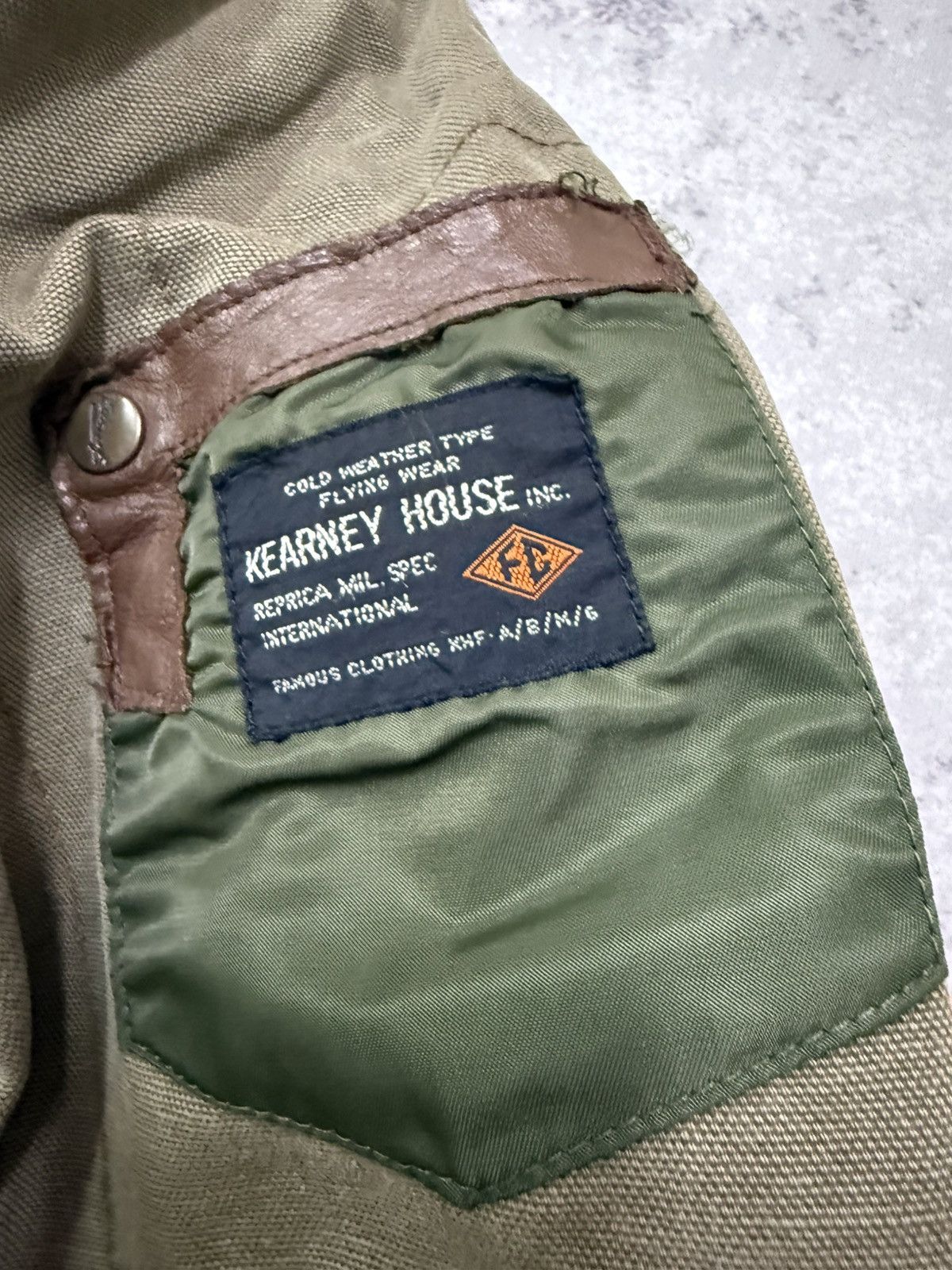 Vintage Kearny House Real old Flight Jacket Replica inspired U.Sarmy Size US L / EU 52-54 / 3 - 12 Thumbnail