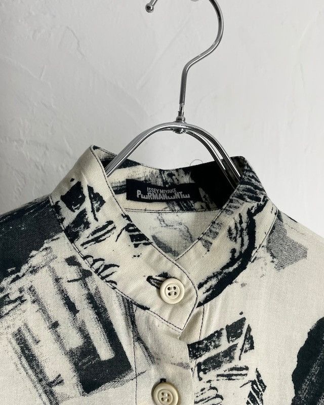 Issey Miyake ISSEY MIYAKE 1985SS PERMANENTE Band-Collar Cotton Shirt Size US M / EU 48-50 / 2 - 4 Thumbnail