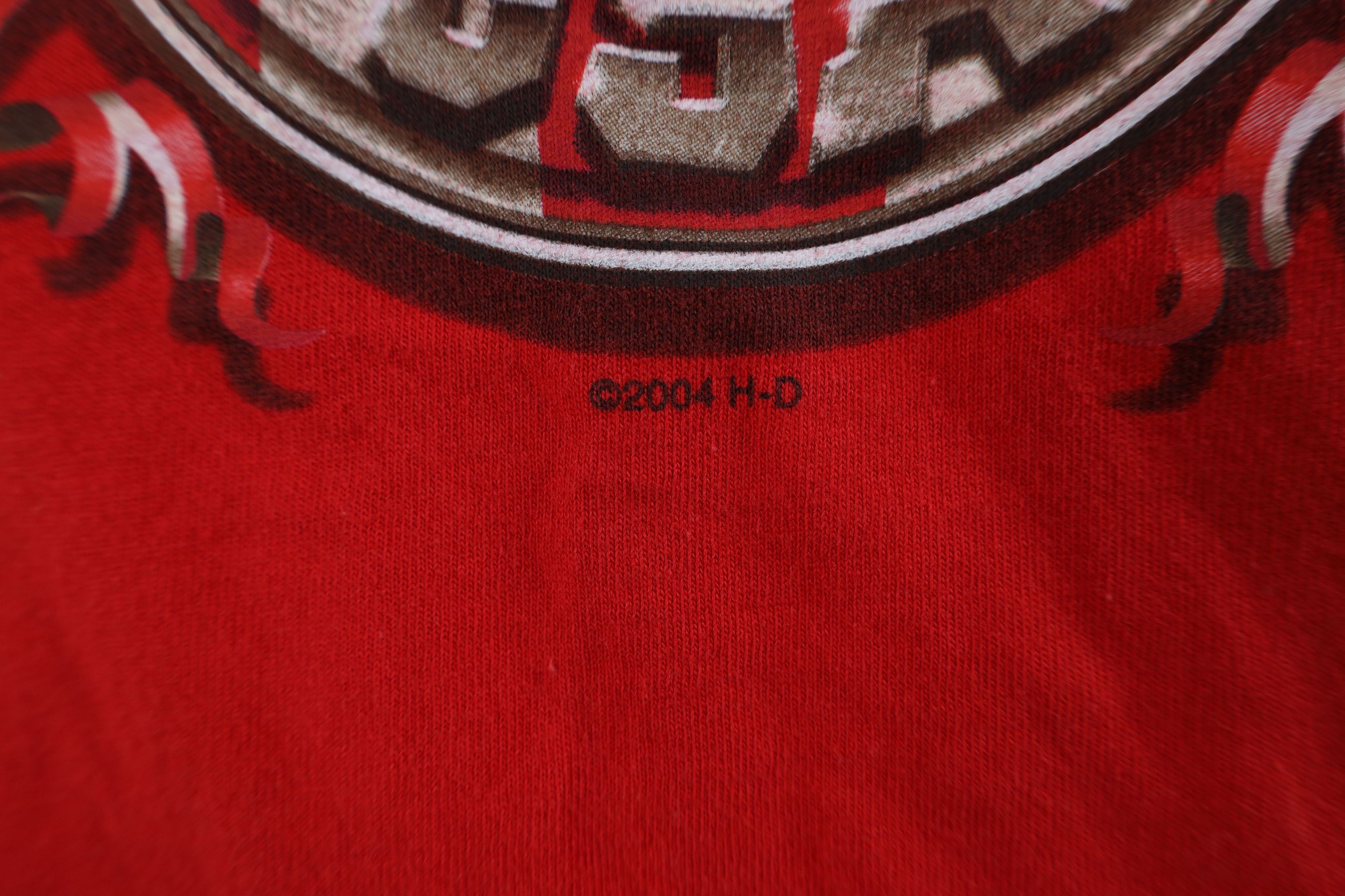 Harley Davidson Vintage Y2K 2004 Harley Davidson Spell Muscle T-Shirt Red Size US L / EU 52-54 / 3 - 5 Thumbnail