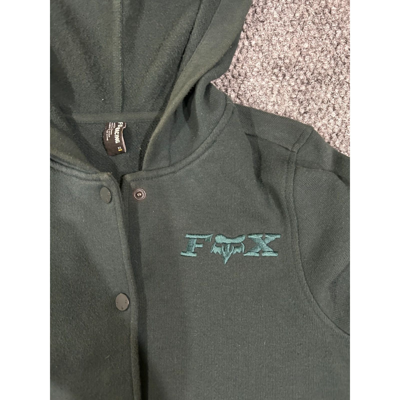 Fox Racing Fox Racing fleece snap jacket Mens XS dark green Motocross streetwear hoodie jacket Coat Mid-Length Size US XS / EU 42 / 0 - 4 Thumbnail