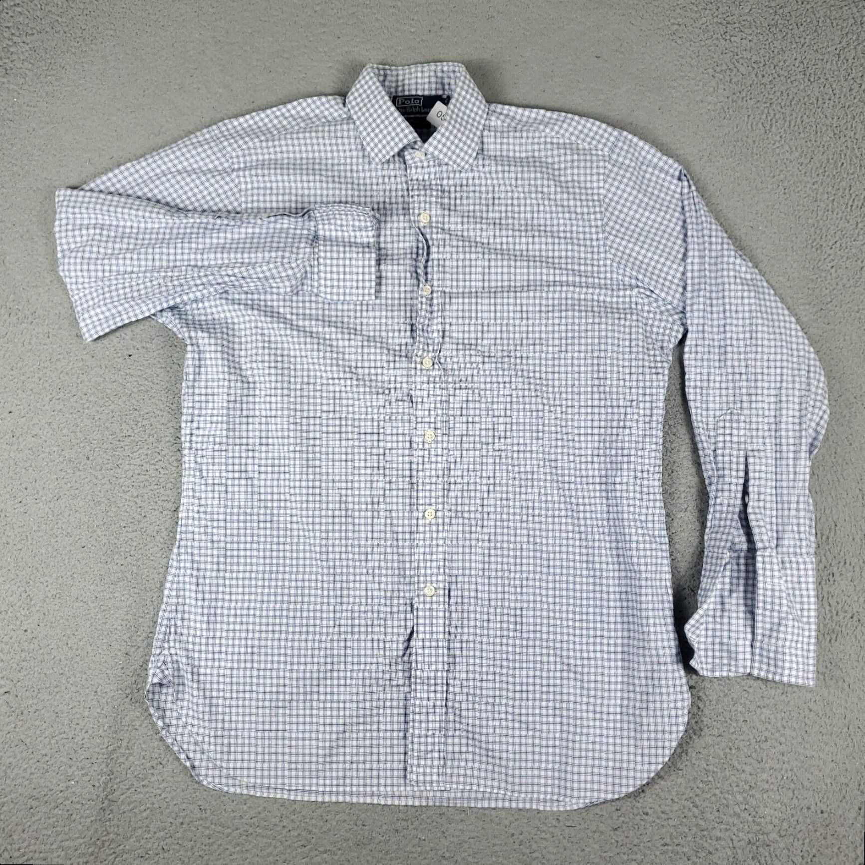 Ralph Lauren Ralph Lauren Dress Shirt Mens 16 Blue White Plaid Long Sleeve Button Up Classic Size 42R - 2 Thumbnail