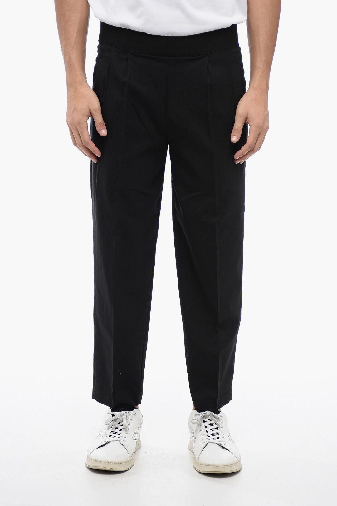 Neil Barrett Virgin-Wool-Blend Tapered-Fit Pants With Two Pleats Size US 30 / EU 46 - 1 Thumbnail