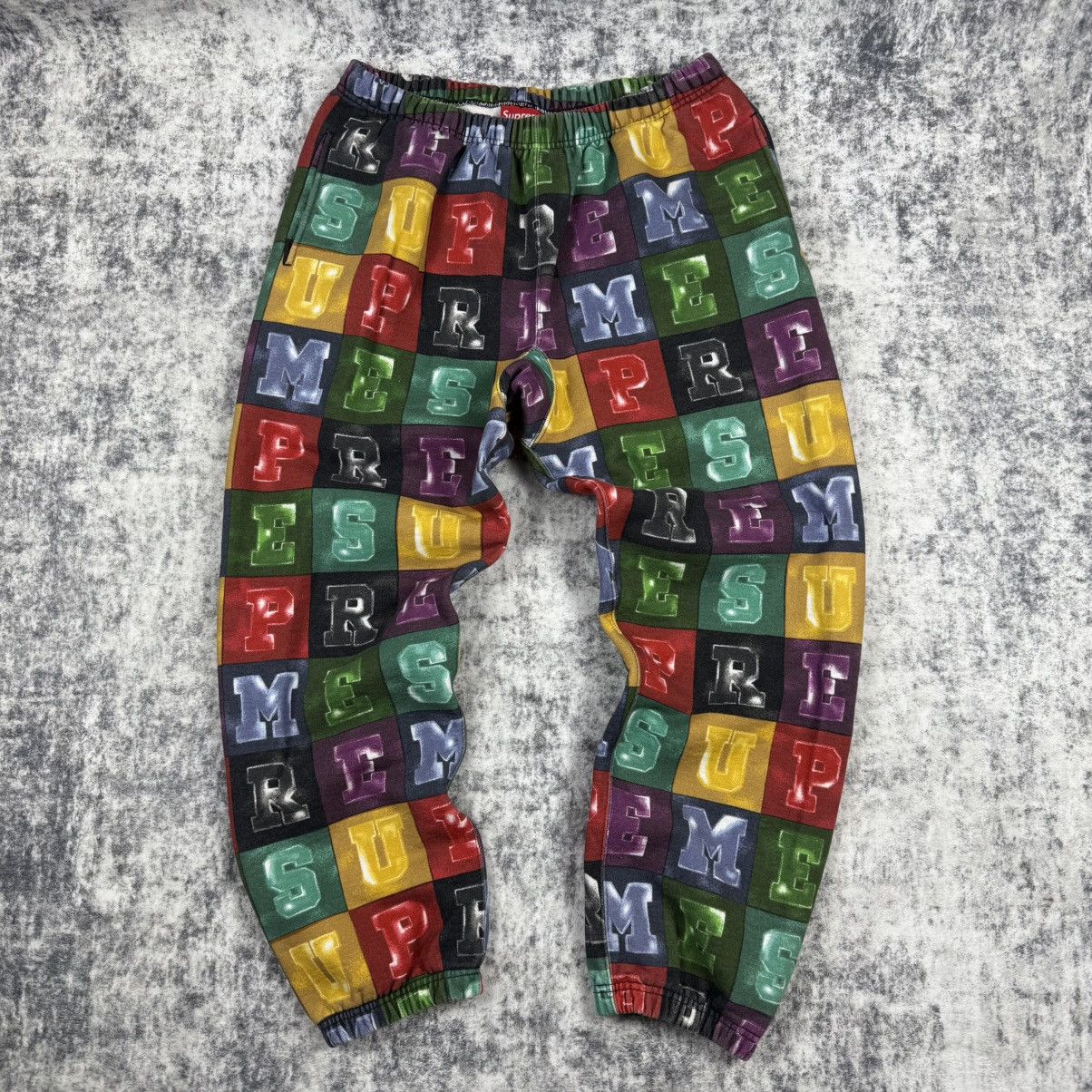 Supreme Supreme FW20 Blocks Monogram Sweatpants Size US 32 / EU 48 - 1 Thumbnail