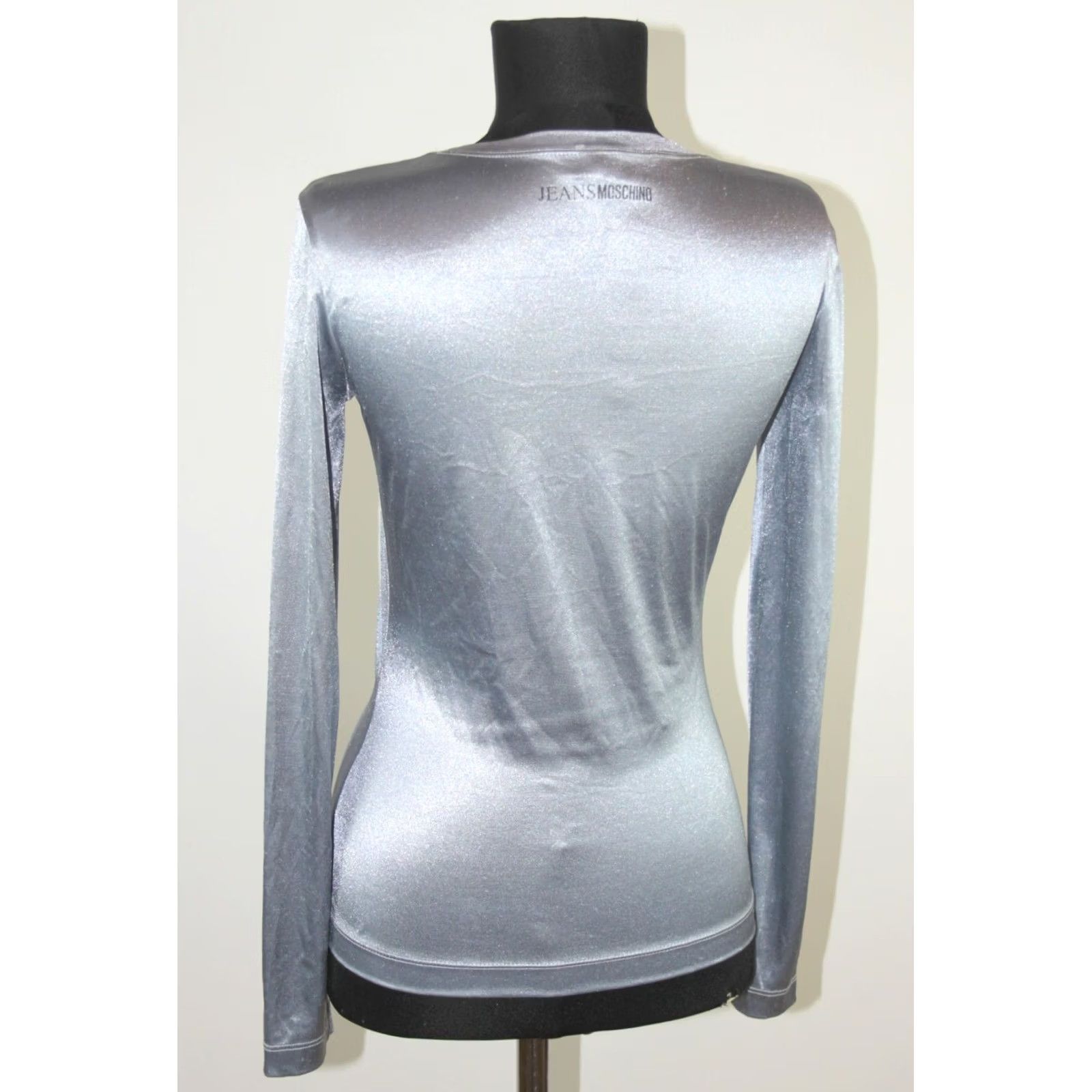 Moschino Moschino Jeans Shirt Space Girls 90s UK 12 Nylon Long Sleeve Metallic Made in Italy Mens Womens Boys Girls Size XL / US 12-14 / IT 48-50 - 5 Thumbnail