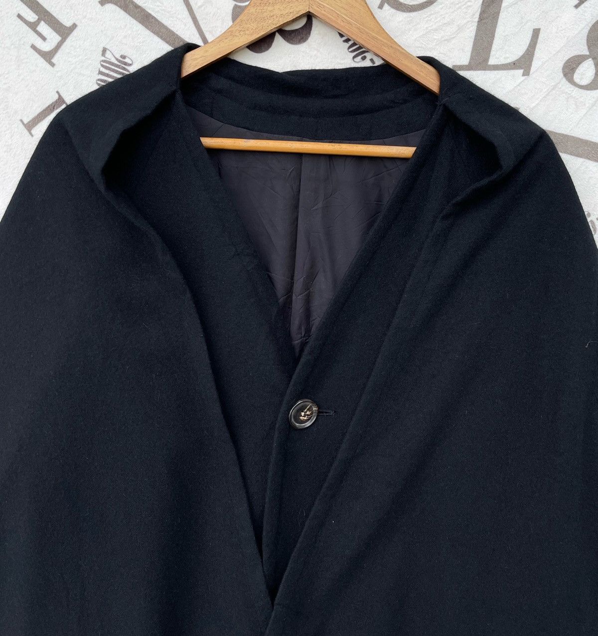 Yohji Yamamoto 🔥A/W 1997 YOHJI YAMAMOTO SINGLE-BUTTON OVERCOAT/JACKET Size US L / EU 52-54 / 3 - 12 Thumbnail