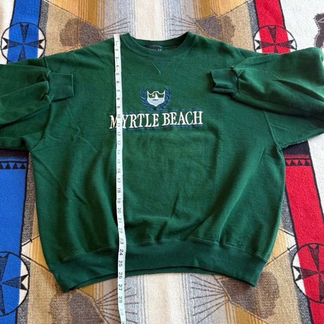 Vintage VINTAGE 90s Myrtle Beach South Carolina Sailboat Embroidered Sweatshirt Size XL Men Green Crew Neck Pullover Sweatshirt 90s Beach USA Size US XL / EU 56 / 4 - 4 Thumbnail