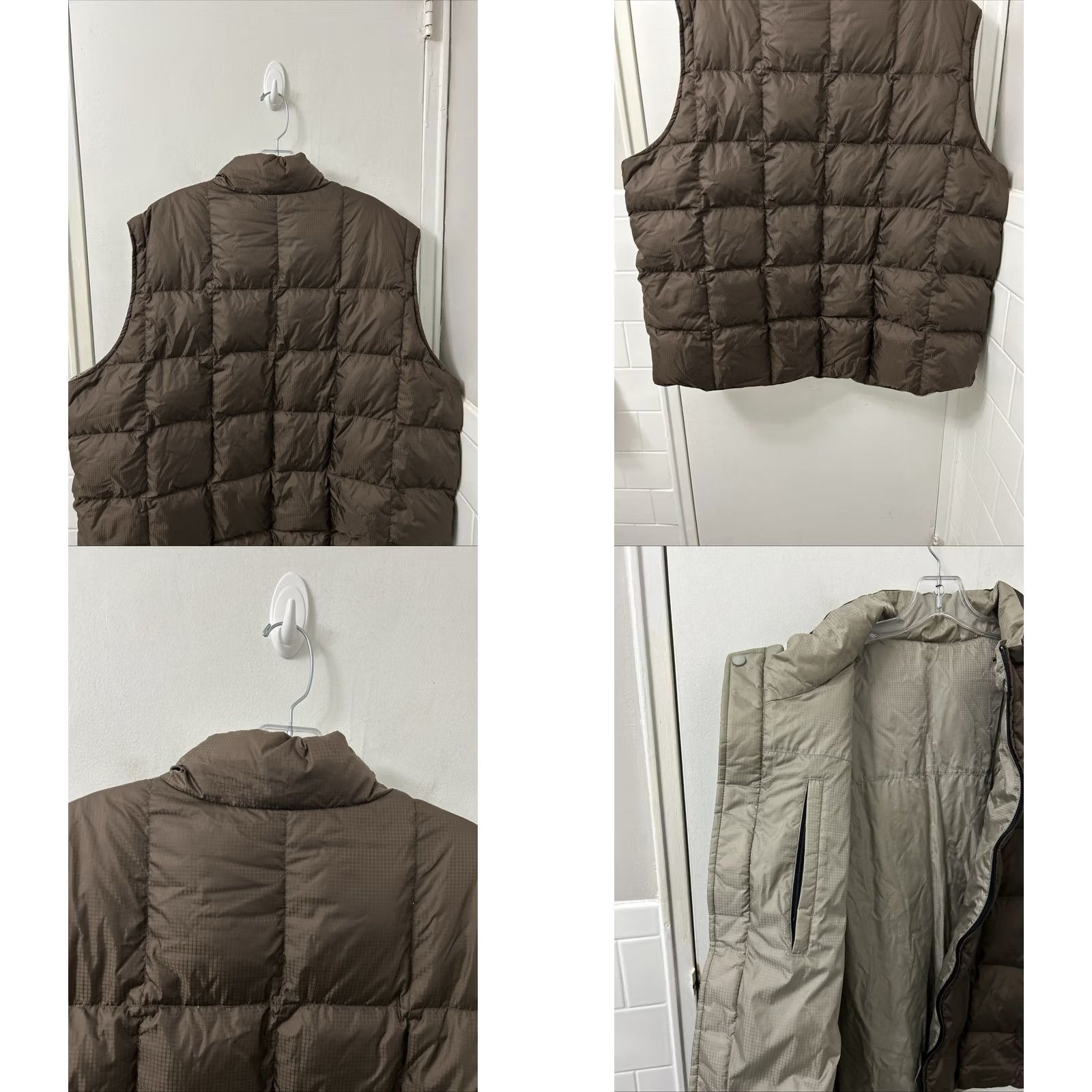 Lands' End Lands' End Vest Mens 2XL Down Puffer Full Zip Quilted Stand-Up Collar Brown Ripstop Jacket/Coat Size US XXL / EU 58 / 5 - 8 Thumbnail