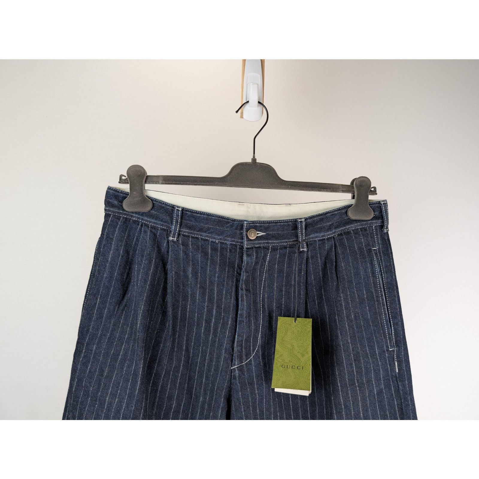 Gucci o1rshd1 Bermuda Eco Washed Striped Cotton Short in Dark Blue Size US 34 / EU 50 - 3 Thumbnail