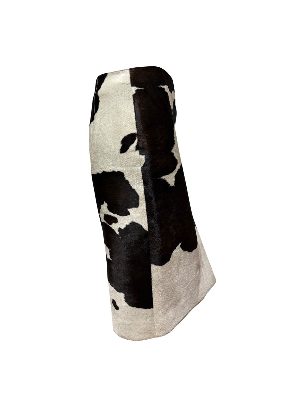 Salvatore Ferragamo SALVATORE FERRAGAMO F/W 2004 Cowhide Leather Midi Skirt Size 26" / US 2 / IT 38 - 3 Thumbnail