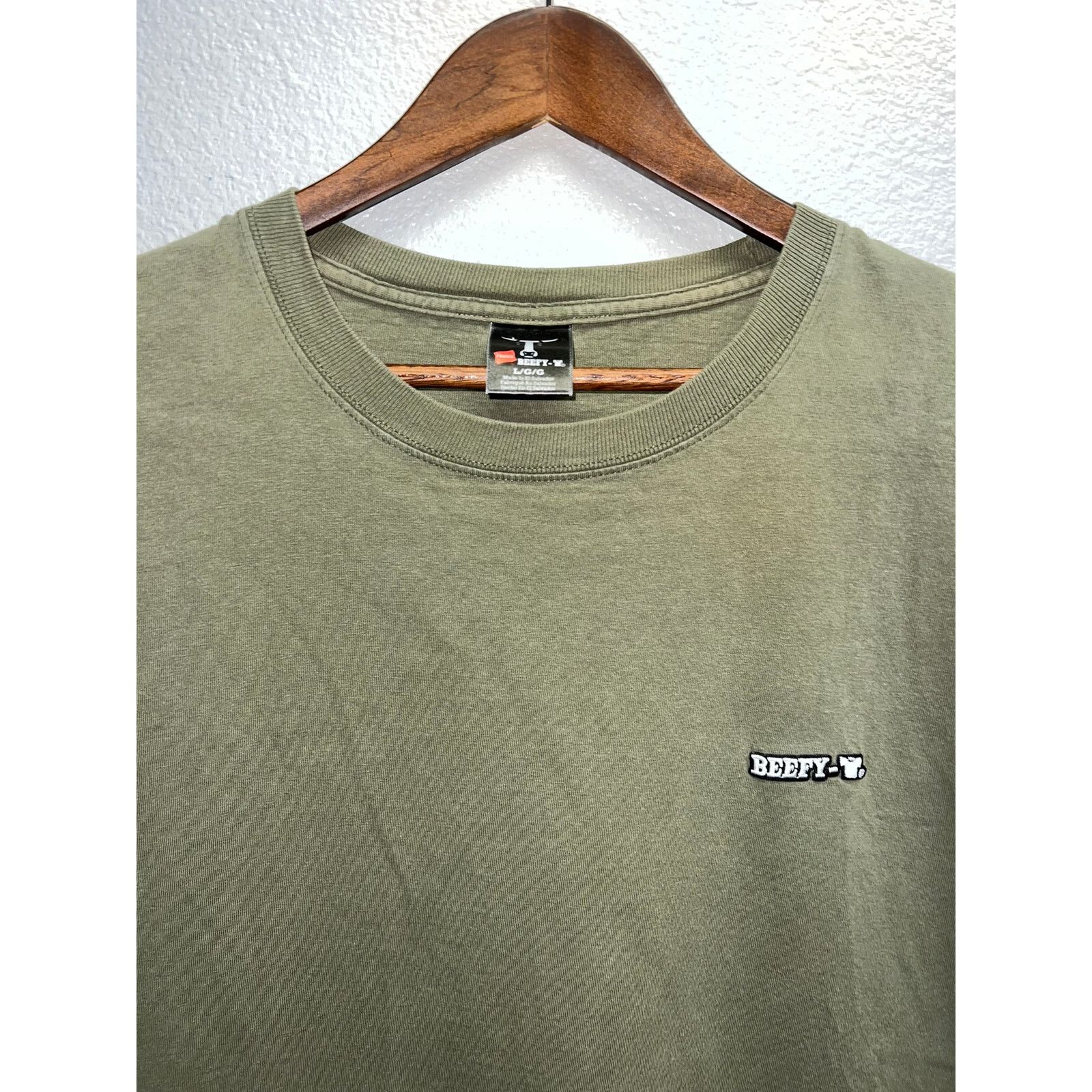 Hanes Vintage Hanes Beefy Shirt Logo Beefy-T Green Tee 2000s L Size US L / EU 52-54 / 3 - 2 Thumbnail