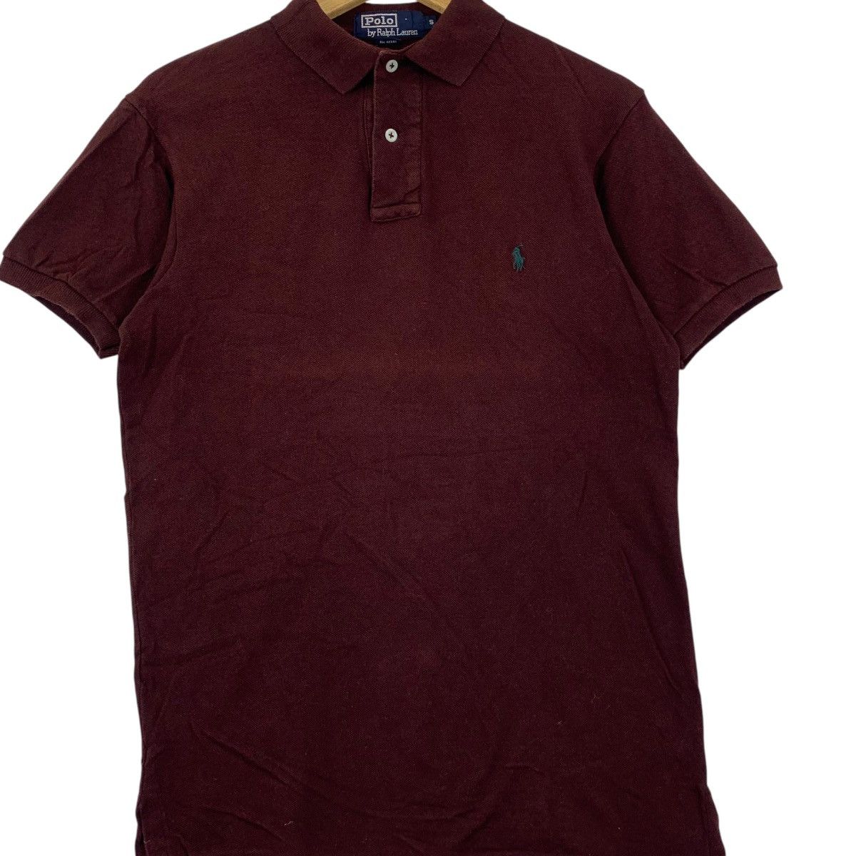 Vintage 90’ POLO RALPH LAUREN Small Pony Maroon Tee Shirt