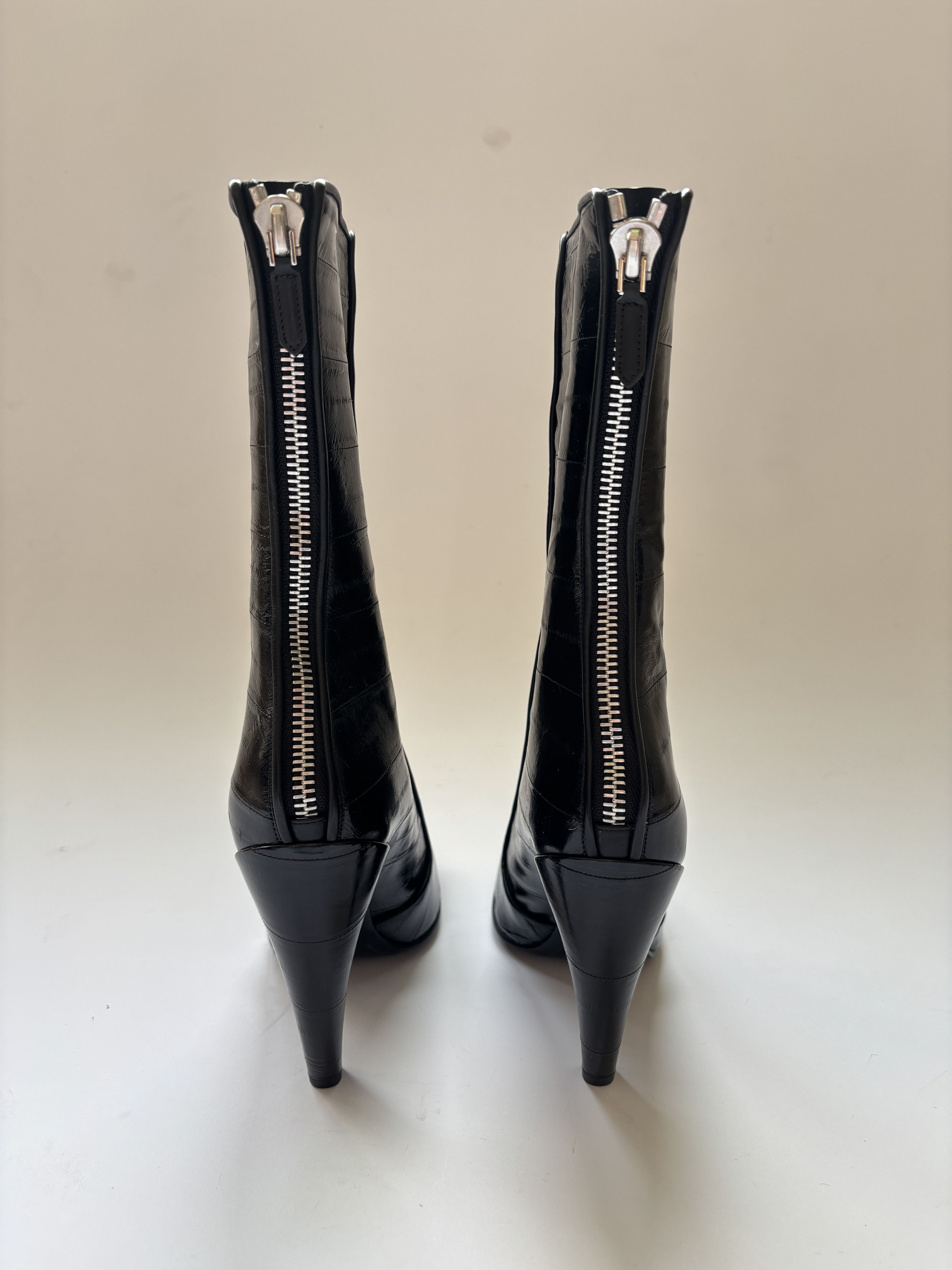 Givenchy ⚡️QUICK SALE⚡️Givenchy Curved Heel Black Eel Leather Boots Size US 6 / IT 36 - 5 Thumbnail