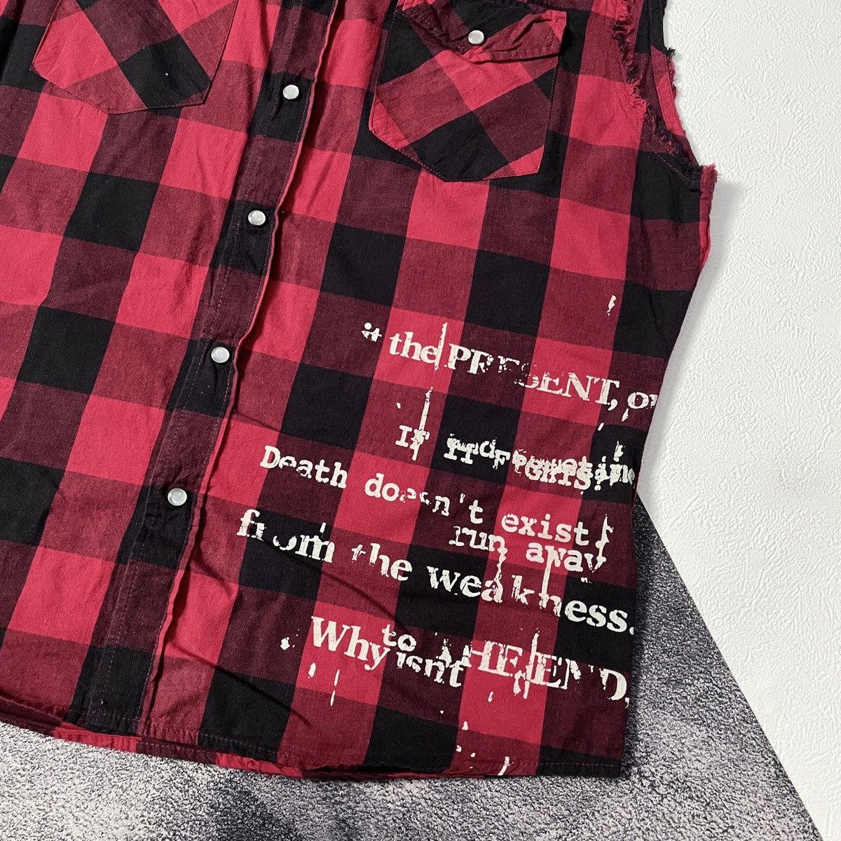 If Six Was Nine 🔥Big Deep y2k japanese punk skull poem shirt Size US L / EU 52-54 / 3 - 5 Thumbnail