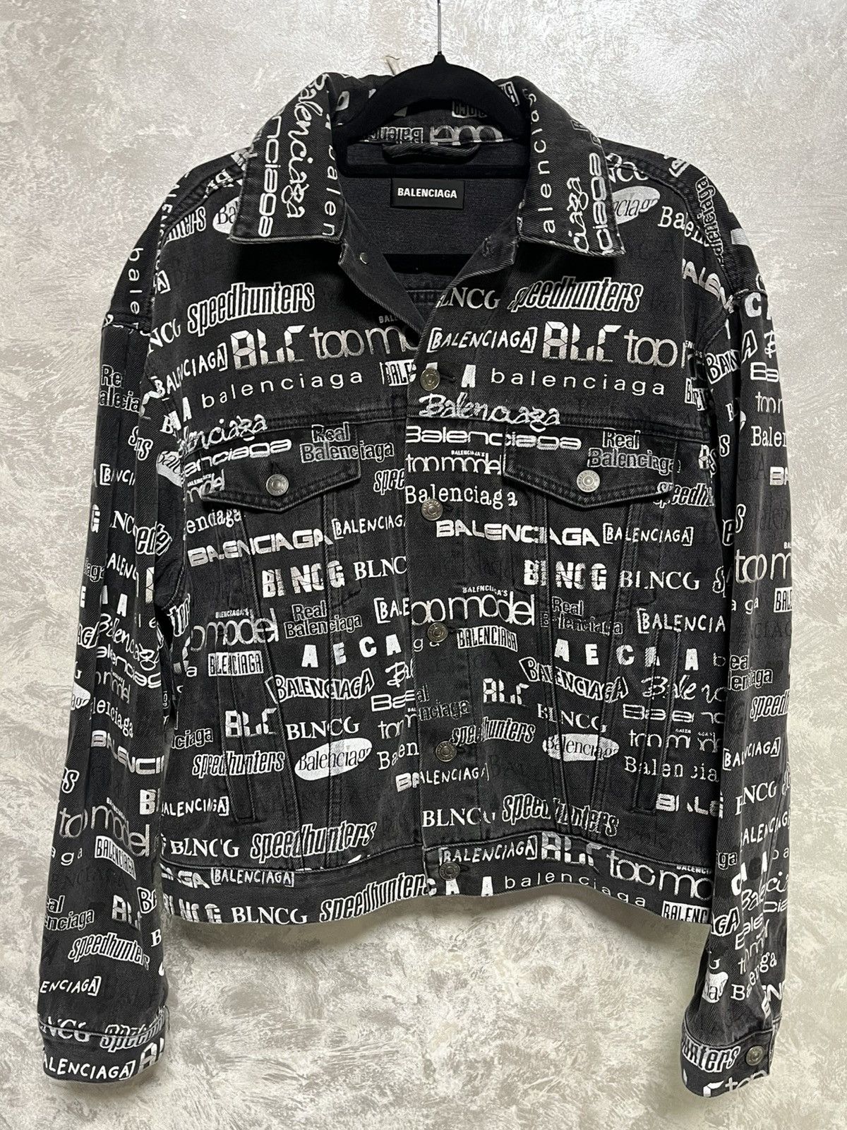 Balenciaga All Print Denim Jacket