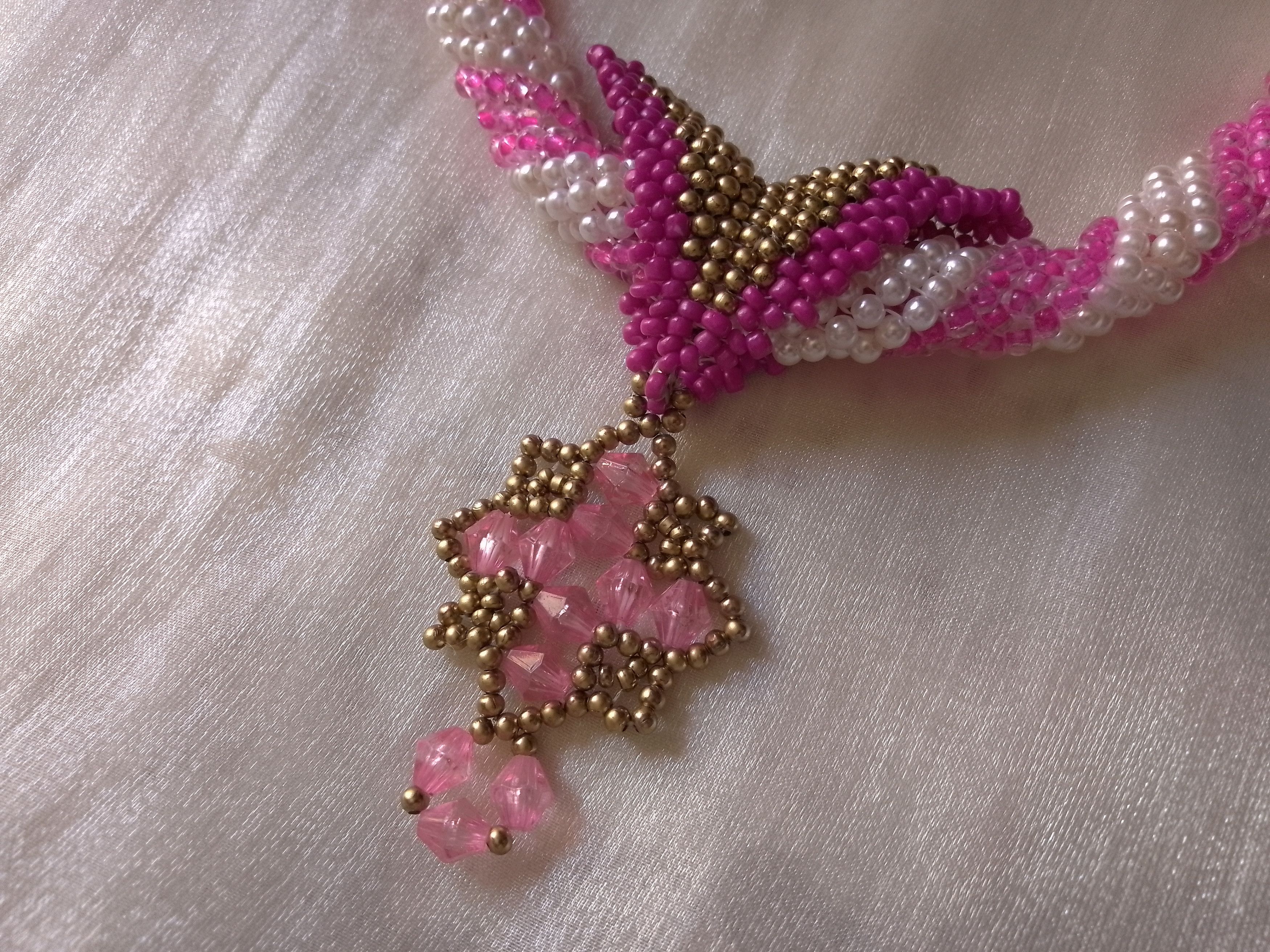 Handmade Necklace Vintage style Pearls Tubular medieval Cross Pendant Size ONE SIZE - 12 Thumbnail
