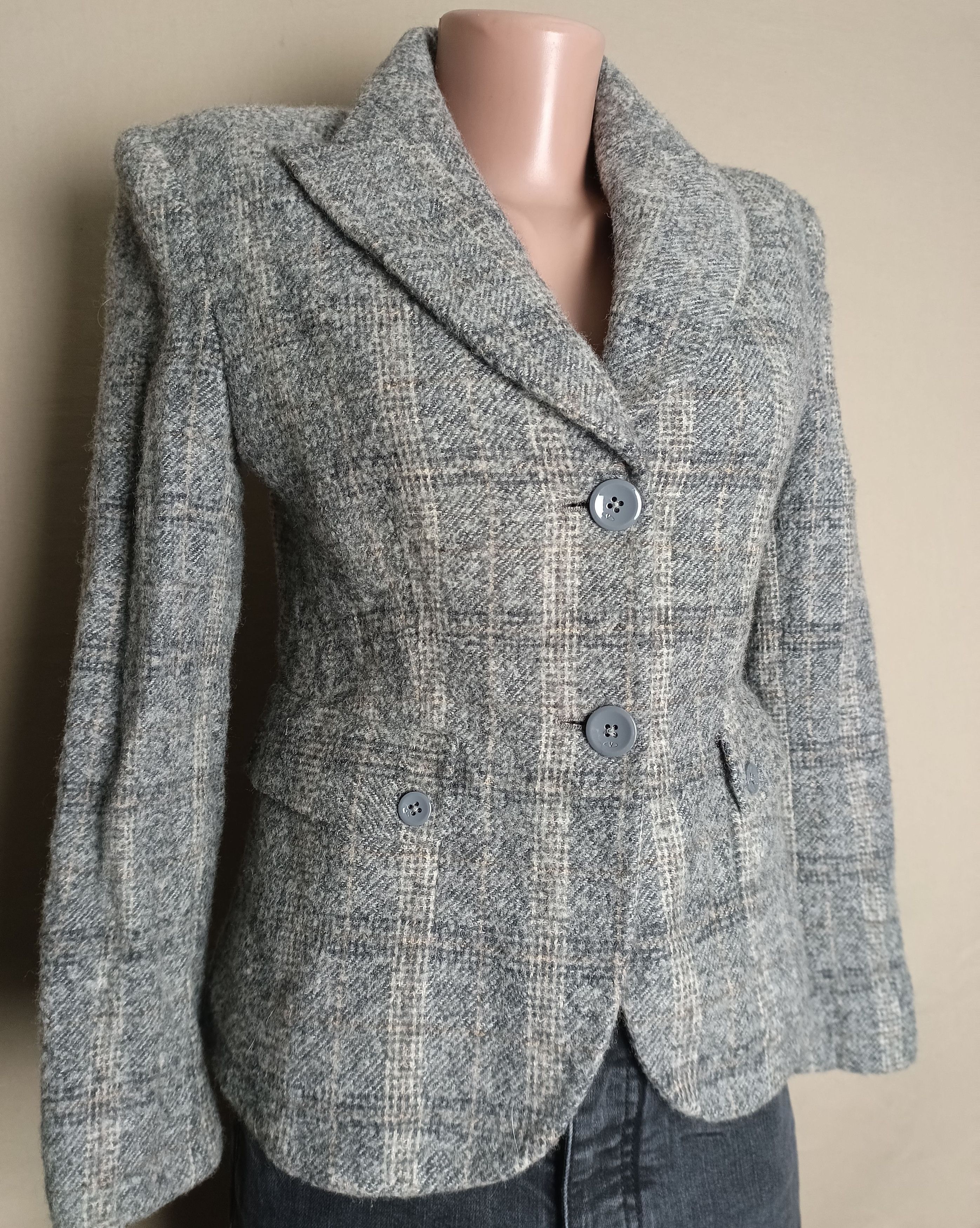 Valentino Valentino Wool Grey Plaid Check Blazer Jacket IT40 Size S / US 4 / IT 40 - 7 Thumbnail