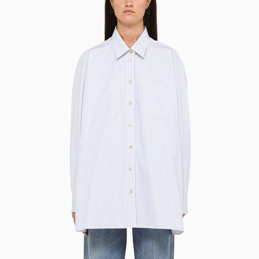 Gucci o1d2blof0824 Striped Oversize Shirt in Light Blue Size L / US 10 / IT 46 - 1 Thumbnail