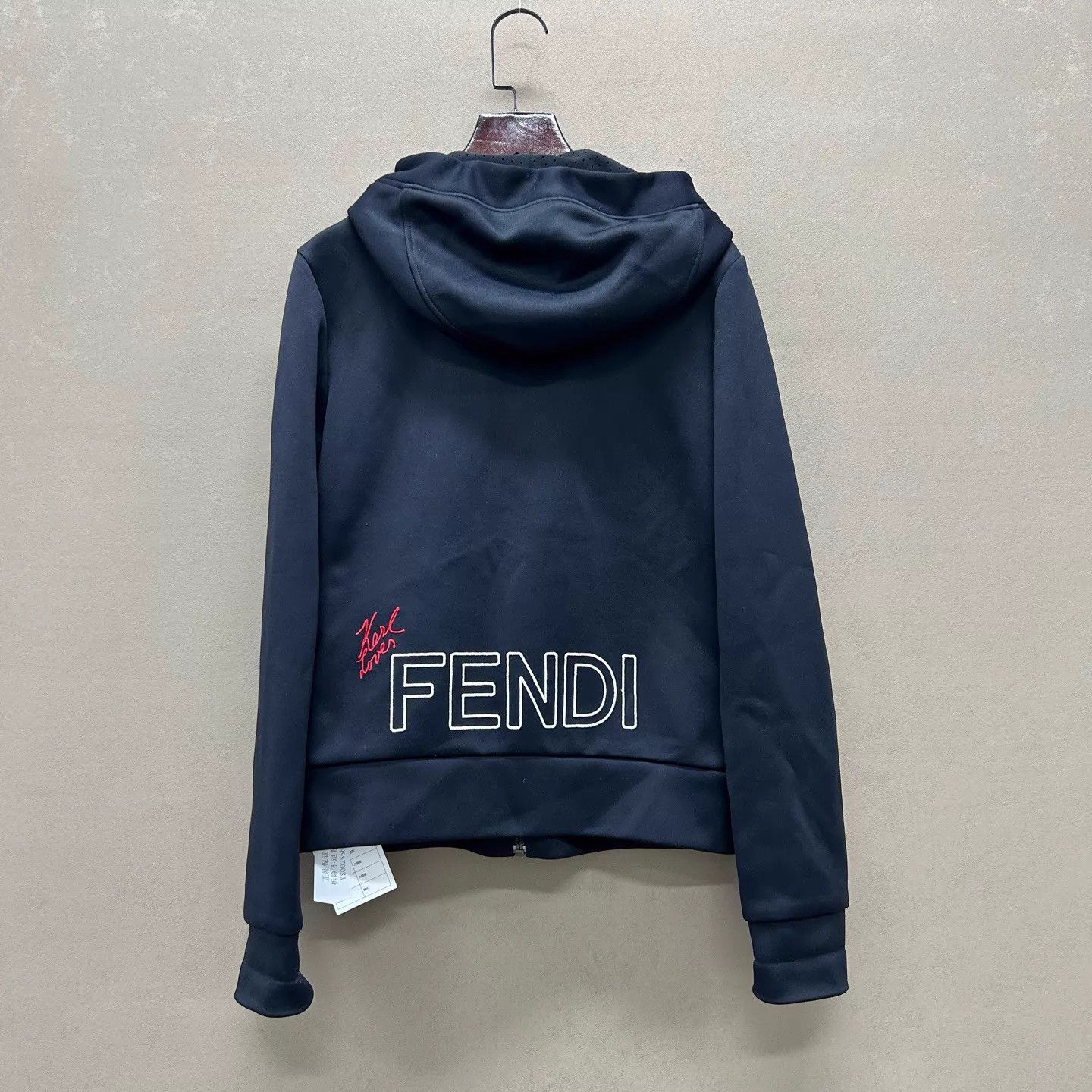 Fendi Fendi 98 New Black Karl Lagerfeld Zipper Hoodie 40 Size S / US 4 / IT 40 - 2 Thumbnail