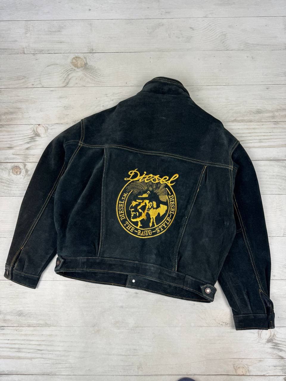 DIESEL Leather jacket 80's〜90 Vintage Diesel Leather Jacket Big Logo 90s