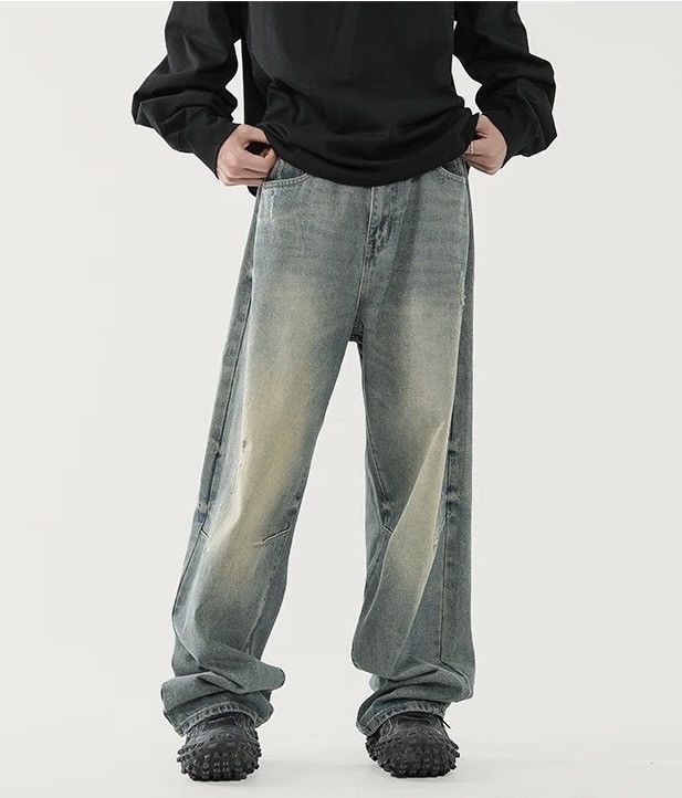 image of Distressed Denim x Vintage Denim Jeans Oversized Straight in Blue, Men's (Size 29)