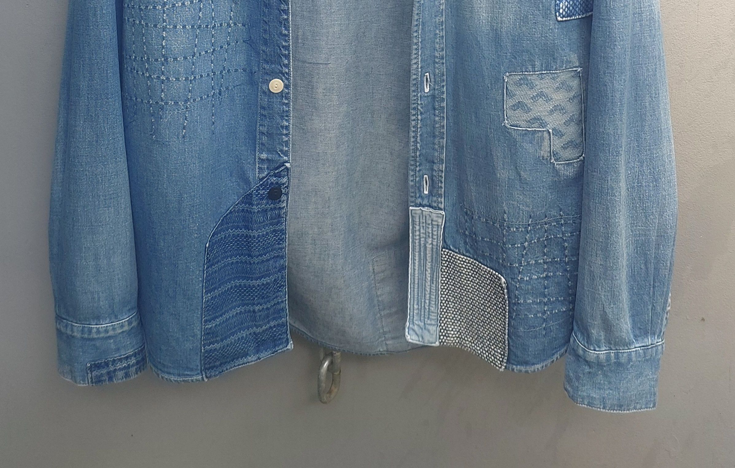 FDMTL FDMTL Patchwork Denim Shirt Size US L / EU 52-54 / 3 - 8 Thumbnail