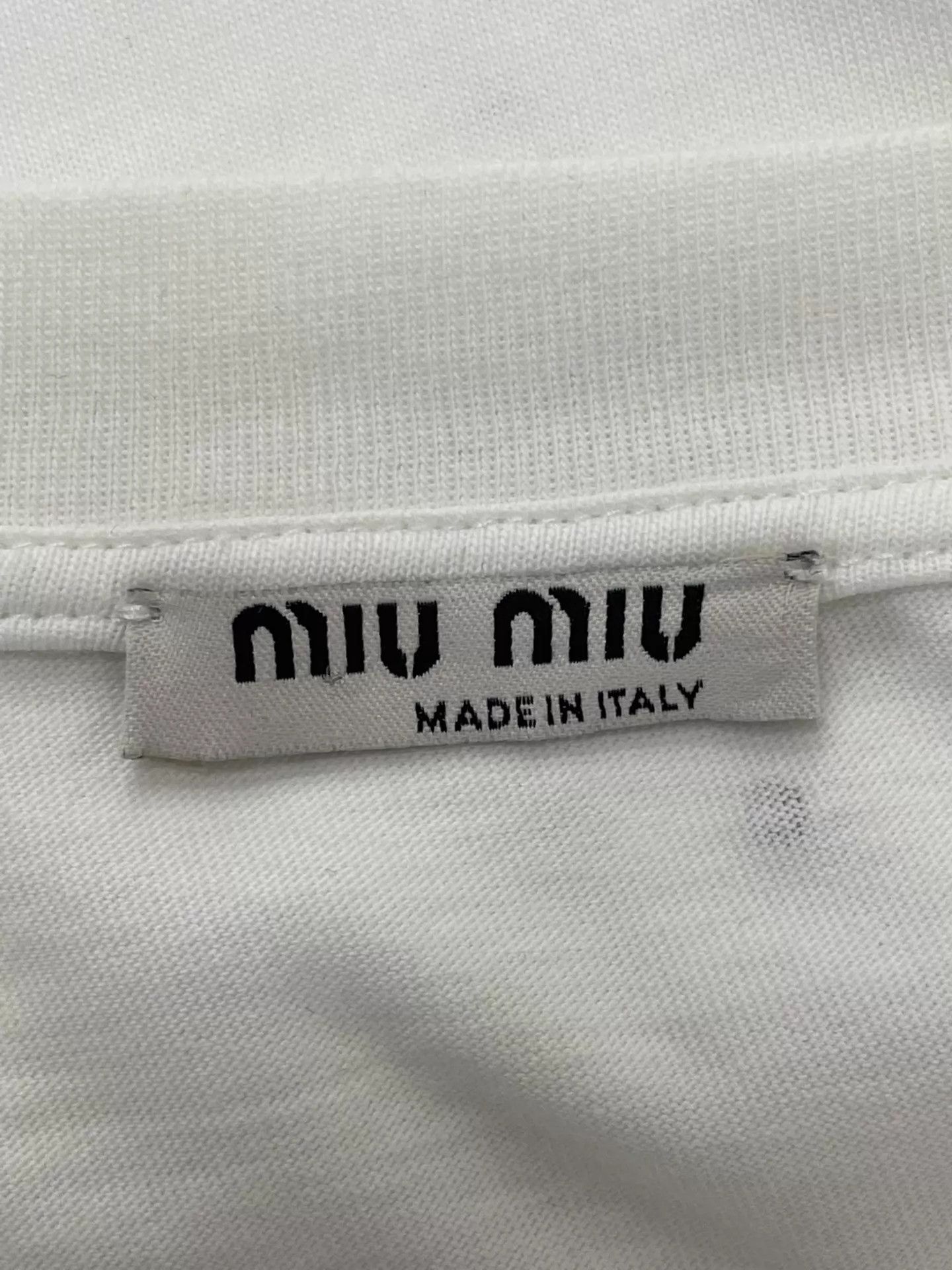 Miu Miu MIU MIU Women's White Crystal Long Sleeve T-Shirt XS Size XS / US 0-2 / IT 36-38 - 4 Thumbnail