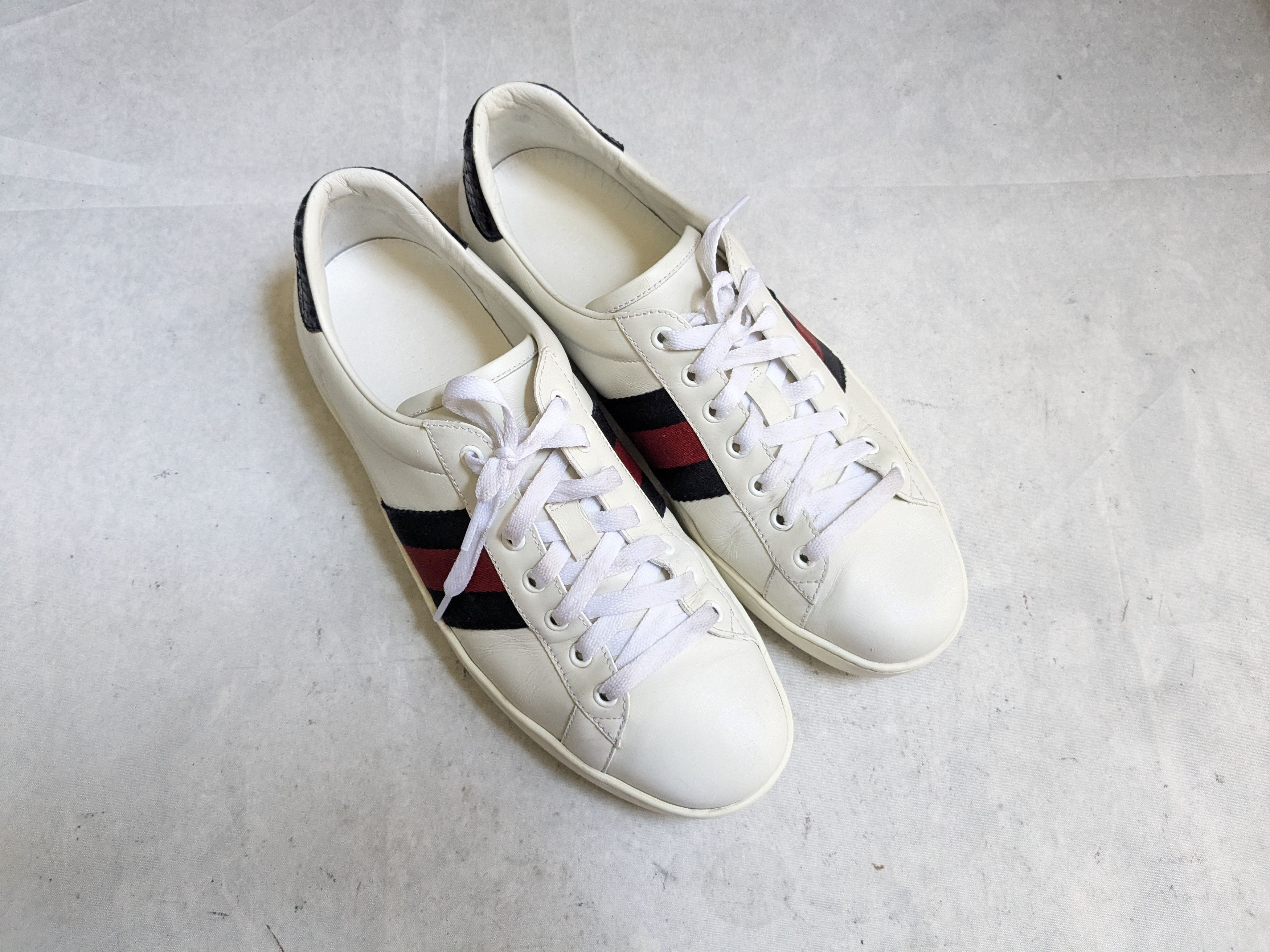Gucci Gucci Ace Sneakers 10 White Leather Low 386750 Size US 10 / EU 43 - 4 Thumbnail