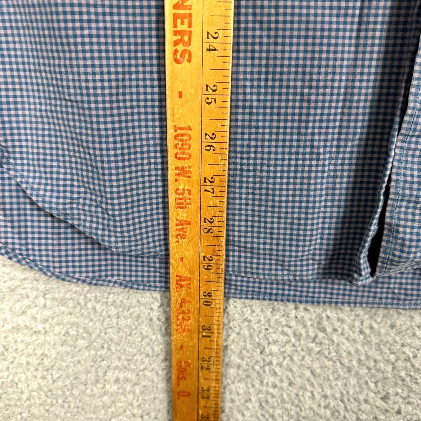 J.Crew J. Crew Mens Large Shirt Dress Blue Gingham Button-Down Long Sleeve EUC Size 42R - 6 Thumbnail