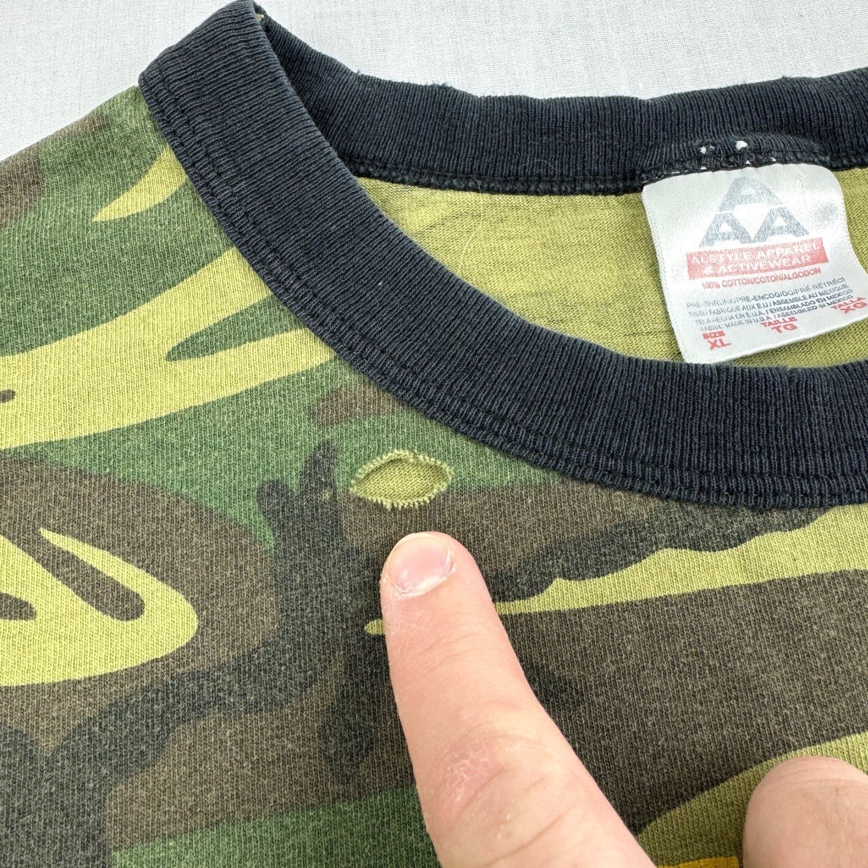 Vintage VINTAGE Marines Shirt Adult XL Green Camo Grunge Y2K Military Ringer 90s America Size US XL / EU 56 / 4 - 5 Thumbnail