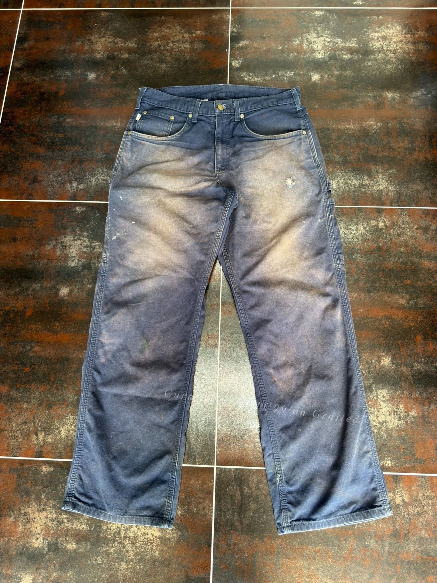 Vintage Vintage Carhartt B159 Navy Cargo Pants Size US 32 / EU 48 - 1 Thumbnail