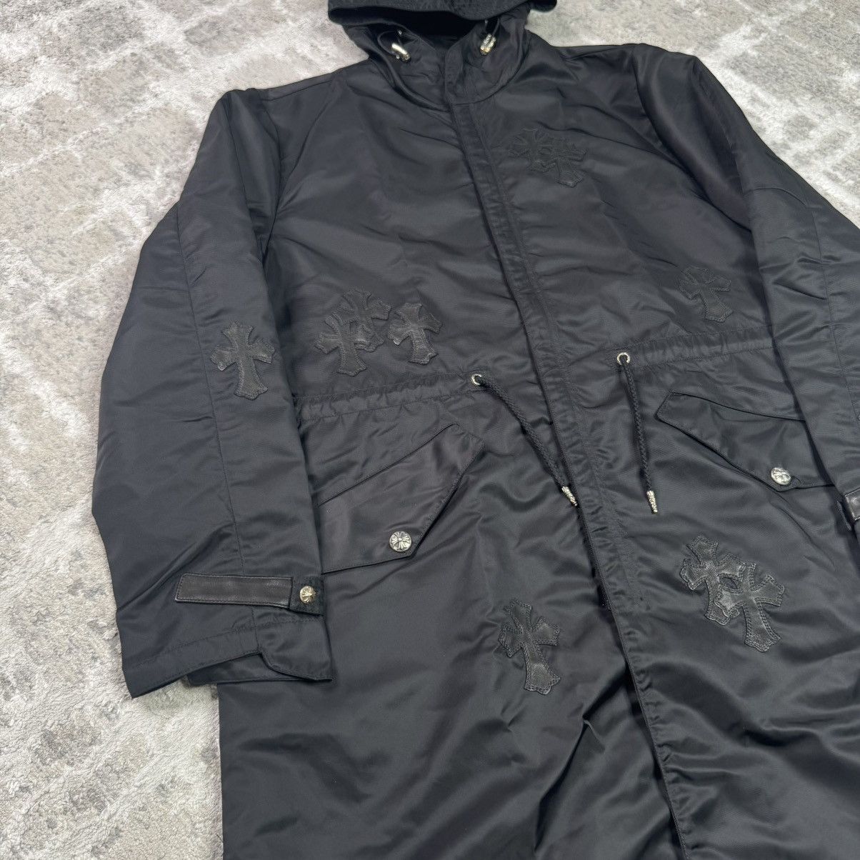 Chrome Hearts Nylon cross patch fishtail zip up jacket Size US L / EU 52-54 / 3 - 4 Thumbnail