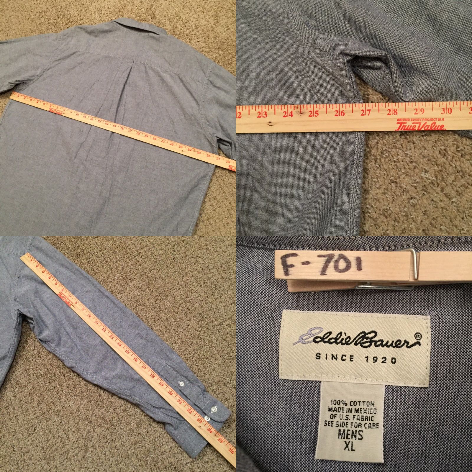 Eddie Bauer Eddie Bauer Shirt Mens XL Blue Long Sleeve Button-Up Regular Cotton Collared Button-Front Mens XL Blue Eddie Bauer Shirt Size US XL / EU 56 / 4 - 8 Thumbnail