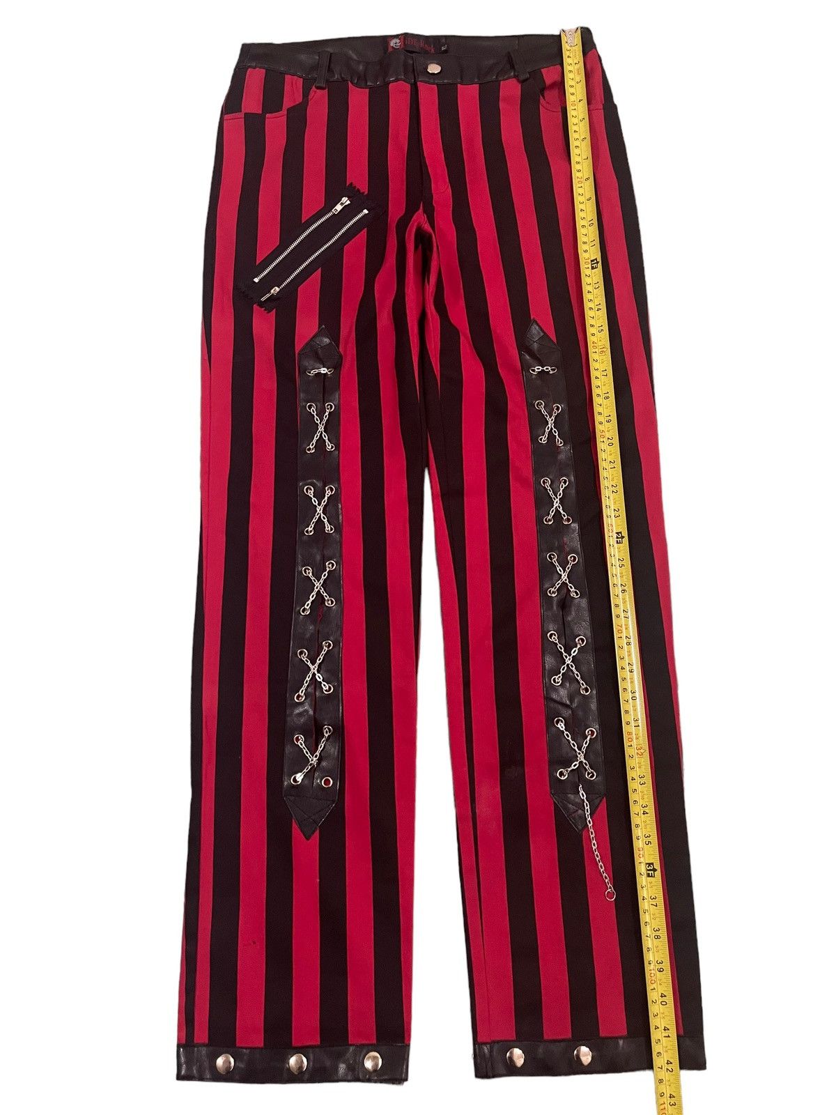 Seditionaries Vintage Japanese Brand Punk Stripe Bondage Style Pants Size US 31 - 11 Thumbnail