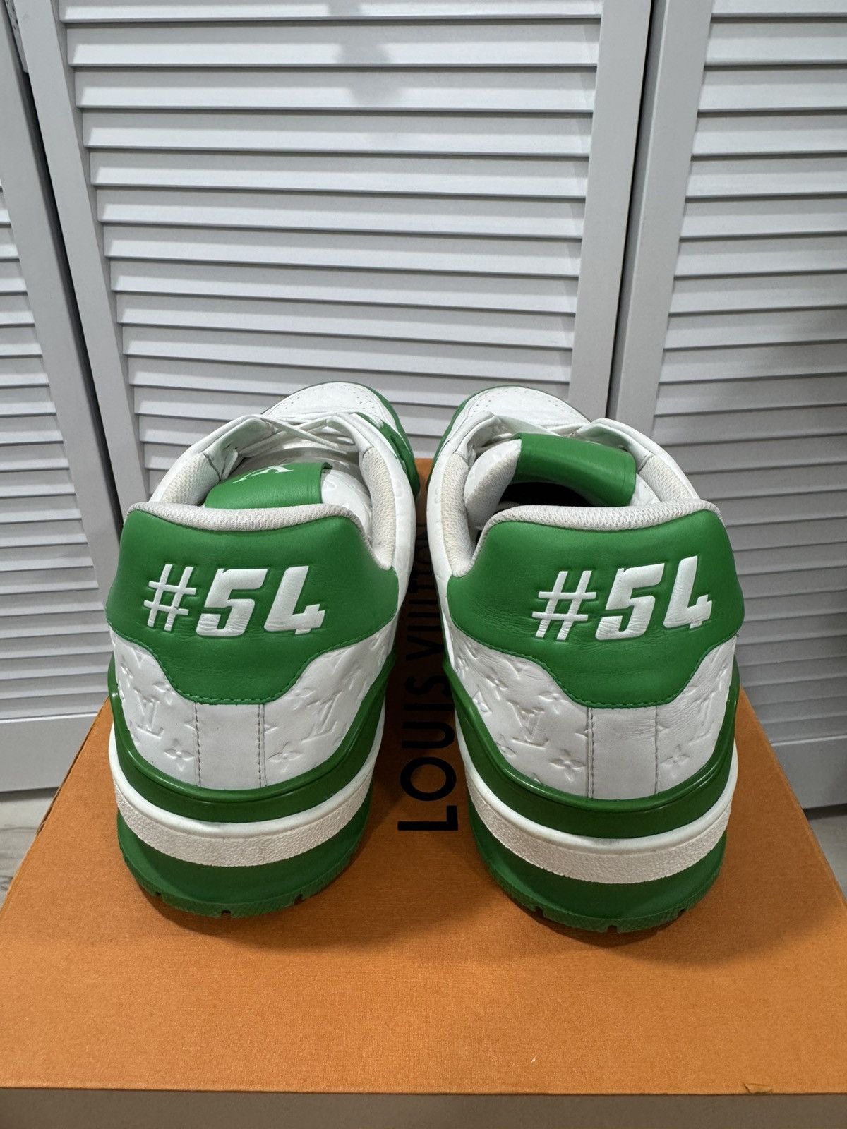 Louis Vuitton Louis Vuitton Trainer #54 Mini Monogram (Green/White) Size US 11 / EU 44 - 3 Thumbnail