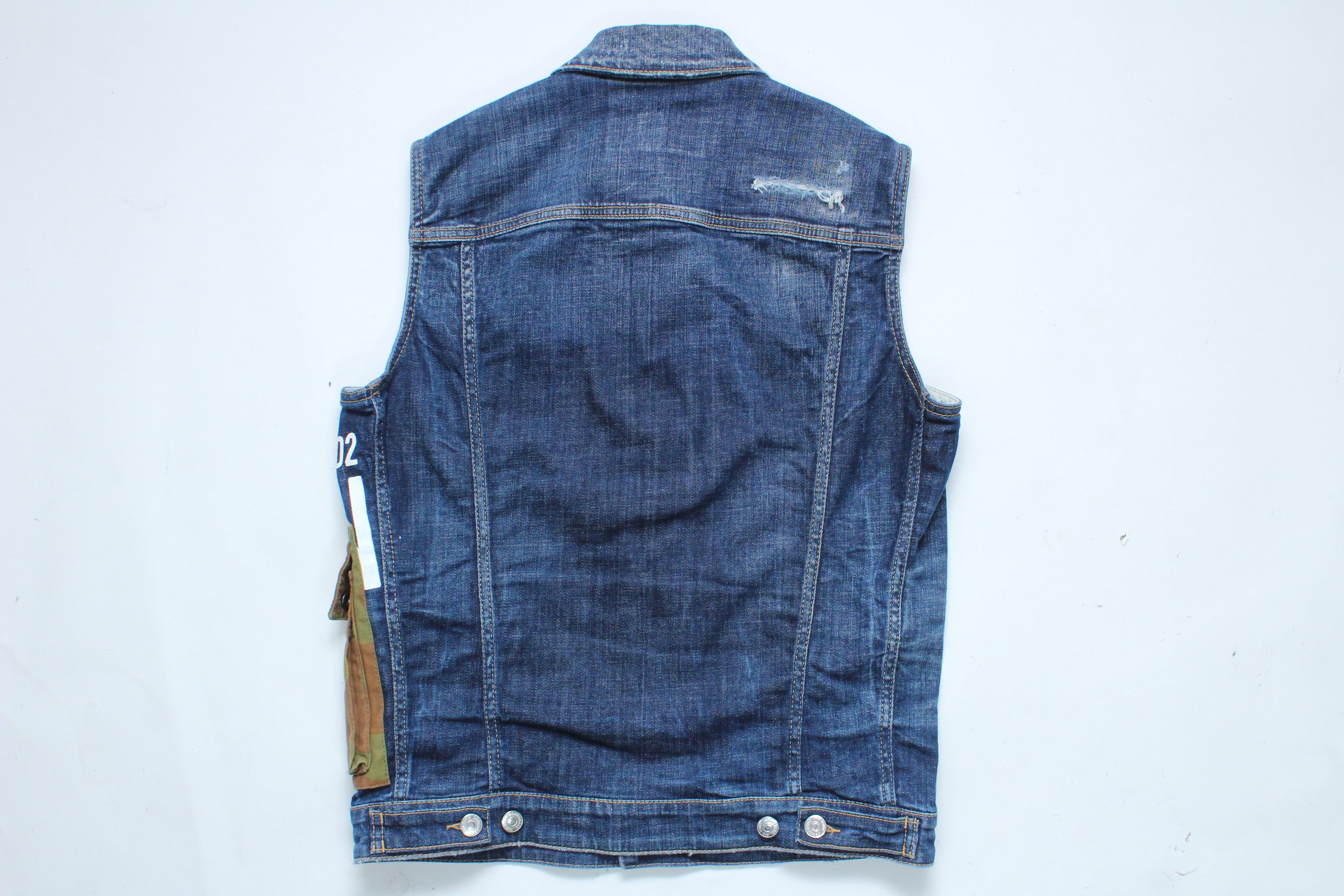 Dsquared2 Dsquared2 ICON Distressed Denim Vest Cargo Pocket IT 46 / S Size US S / EU 44-46 / 1 - 9 Thumbnail