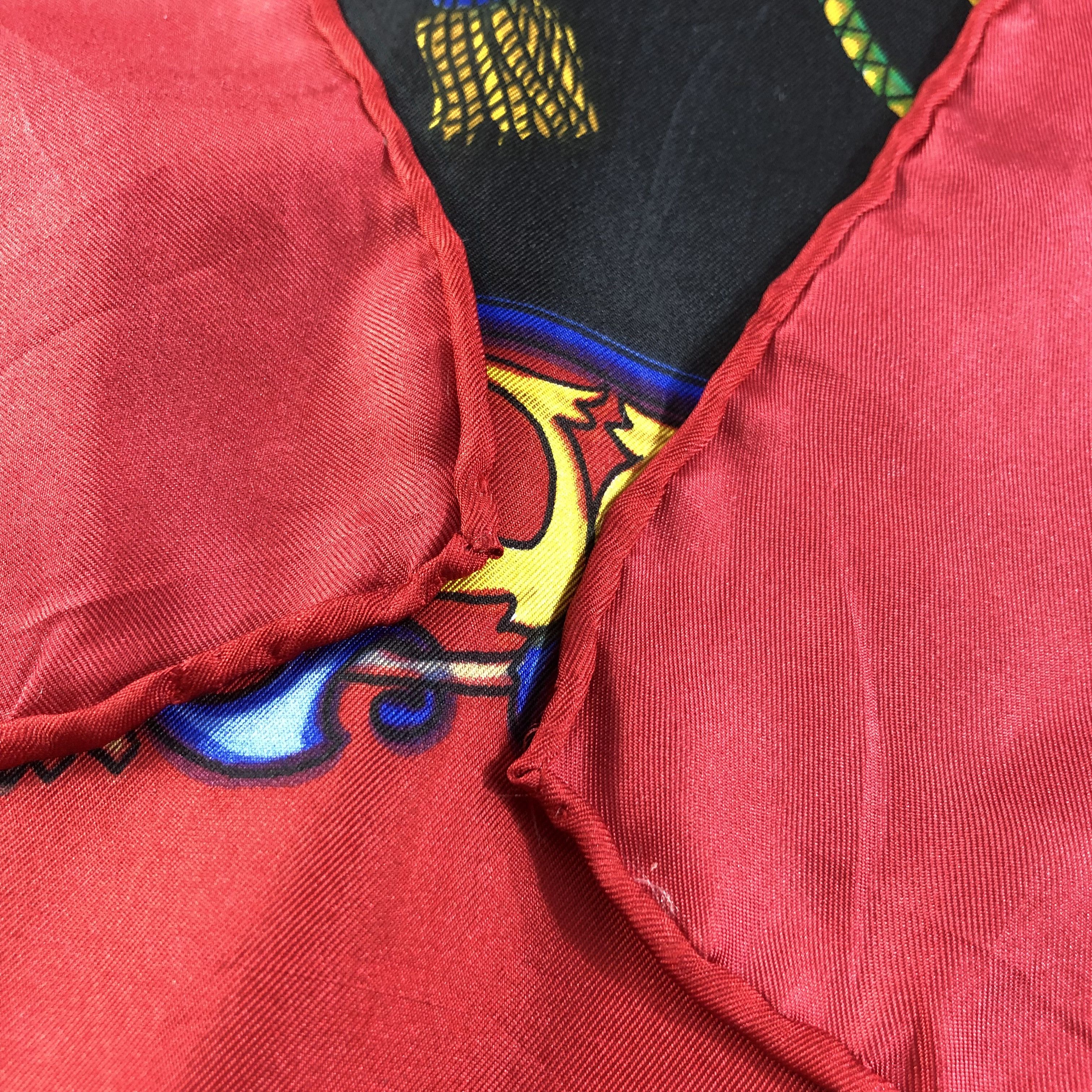 Vintage Luxury Design Hand Rolled Silk Scarf M418 Size ONE SIZE - 4 Thumbnail