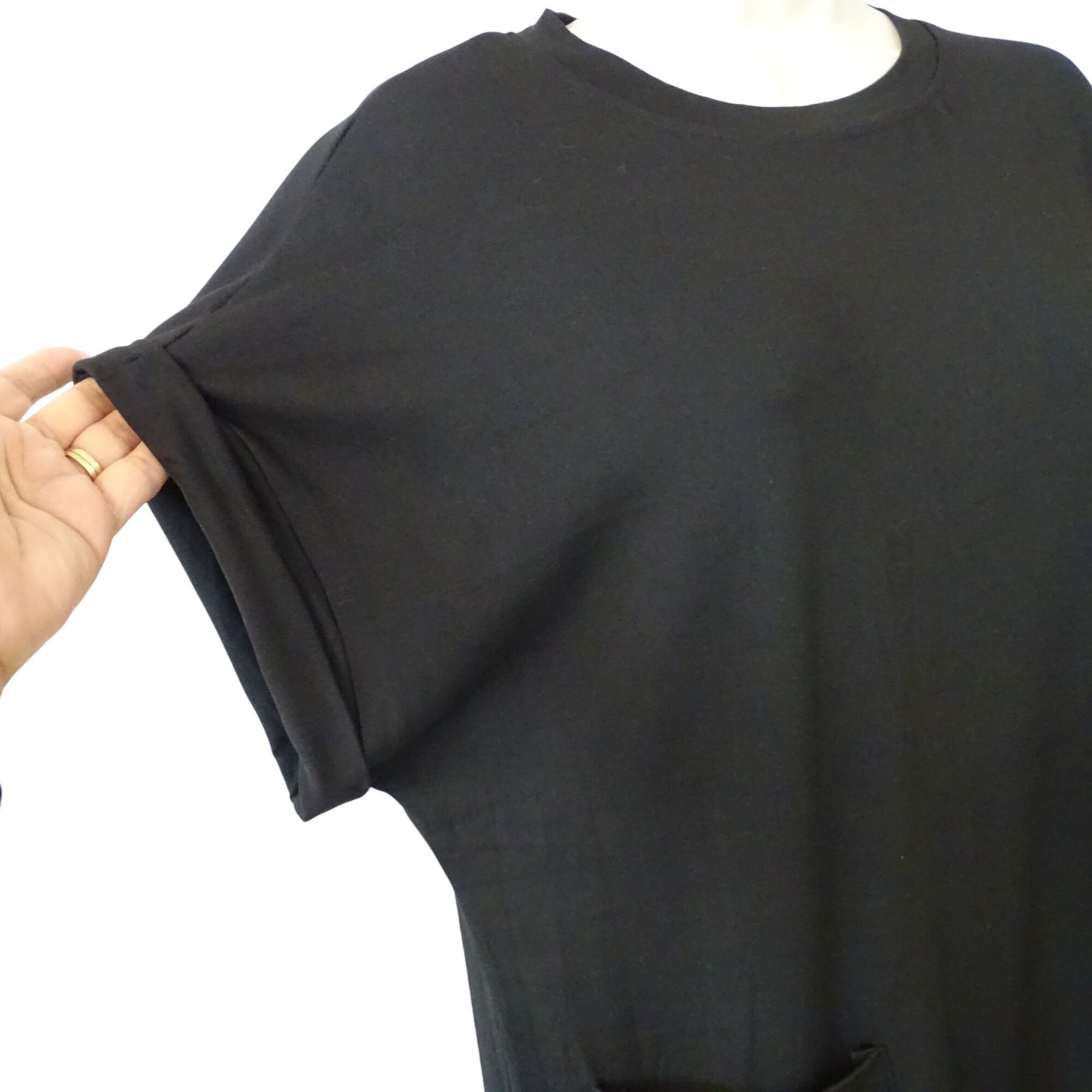 Shein Shein Black Pocket T-Shirt Dress Casual Short Sleeve Size M Size M / US 6-8 / IT 42-44 - 3 Thumbnail