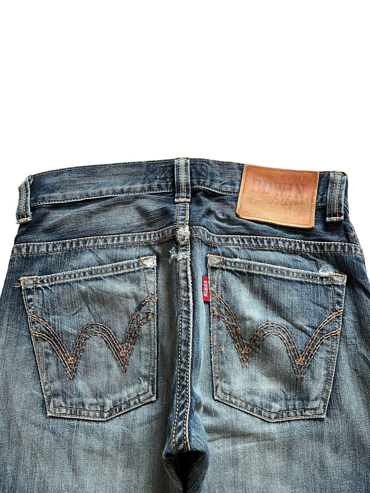 Edwin Exclusive Vintage Edwin Japan Faded Wash Rip Baggy Jeans Size US 33 - 8 Thumbnail