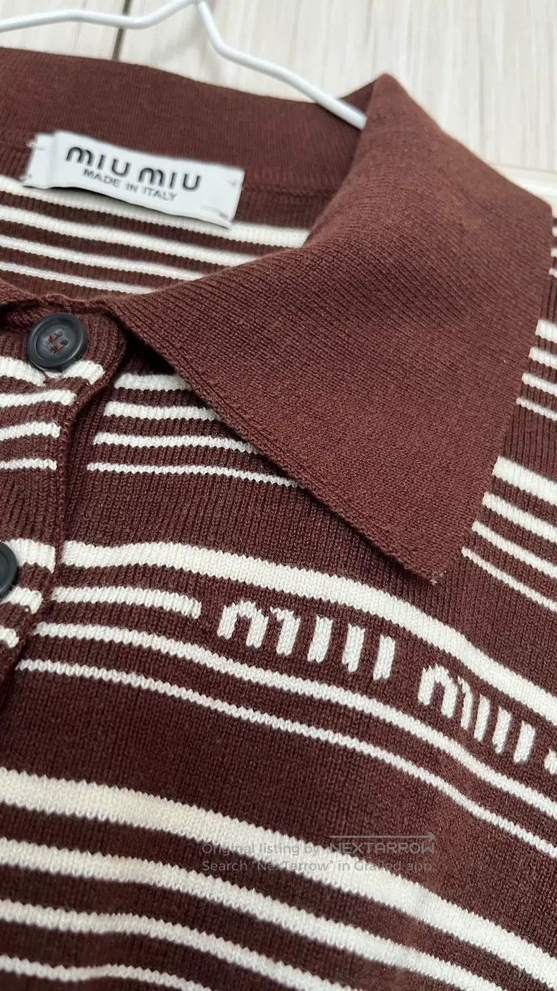 Miu Miu Miu Miu 38 Striped PoLo shirt Size S / US 4 / IT 40 - 4 Thumbnail