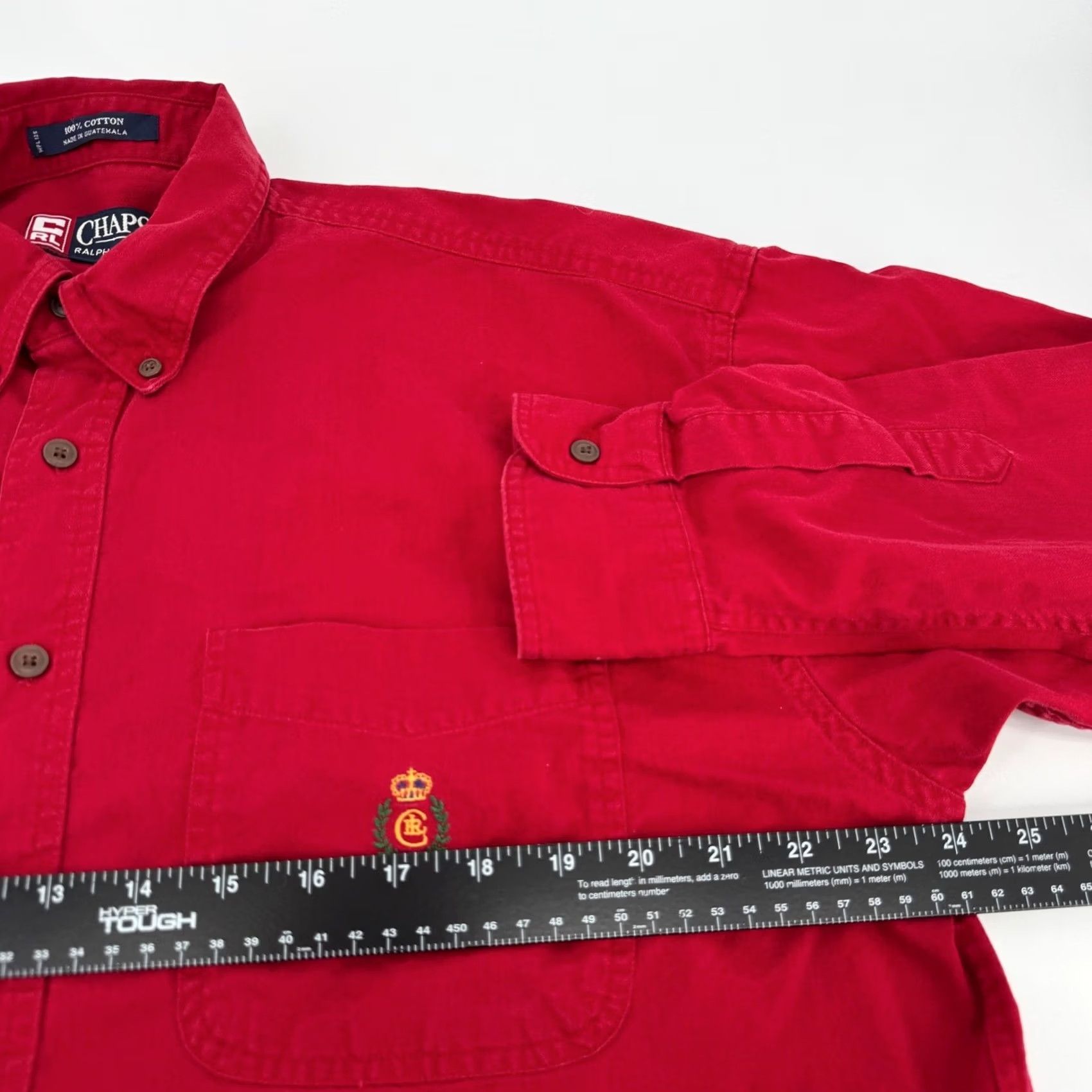 Ralph Lauren Chaps Ralph Lauren Mens Red Long Sleeve Button Down Shirt Embroidered Logo Large Size US L / EU 52-54 / 3 - 6 Thumbnail