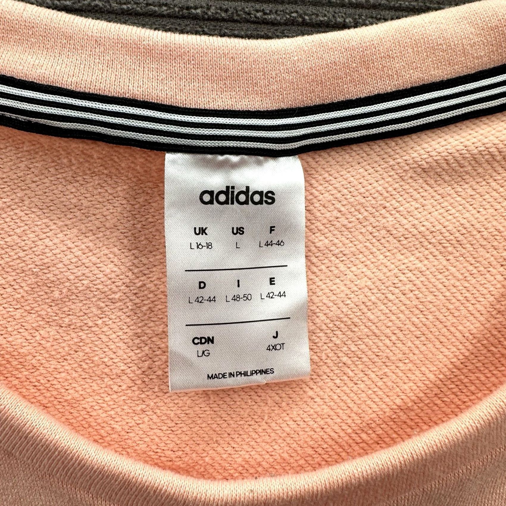 Adidas Adidas Sweatshirt Women Large Peach Orange Polyester 3 Stripe Pullover Crewneck Logo Size L / US 10 / IT 46 - 3 Thumbnail