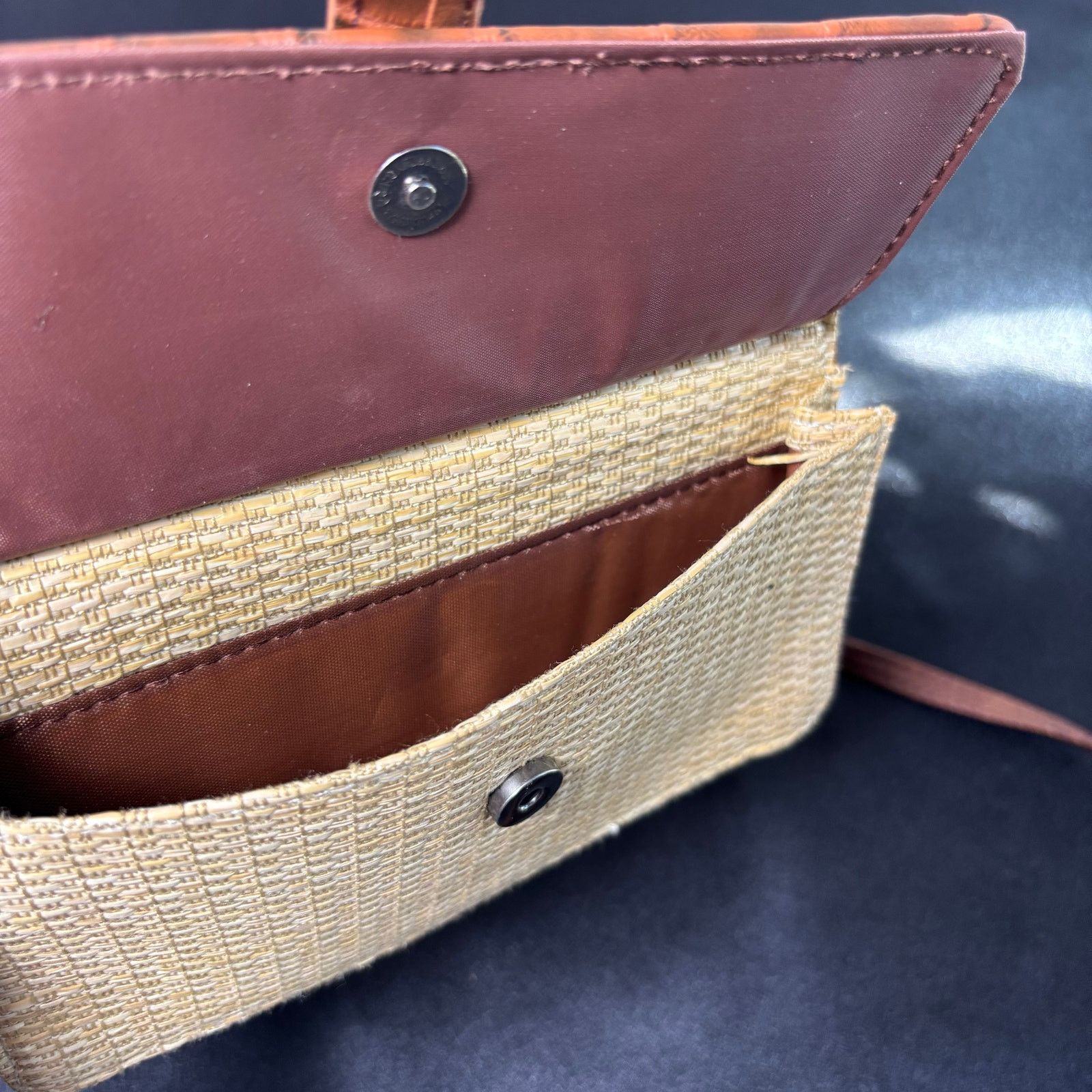 Other Western Tan & Brown Straw Wallet Purse Size ONE SIZE - 3 Thumbnail