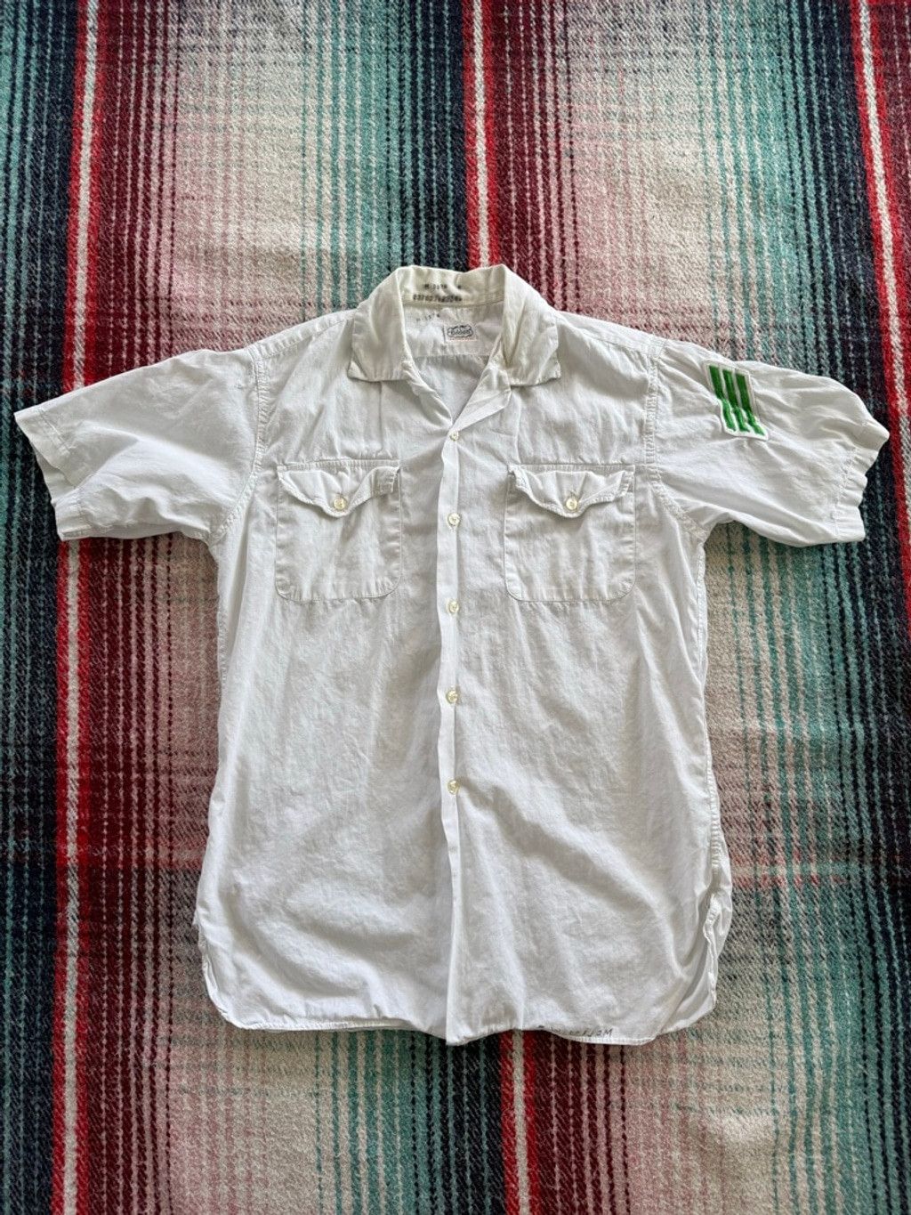 Baldwin Vintage Baldwin White Casual Button Down Officer Shirt with Size US M / EU 48-50 / 2 - 1 Thumbnail