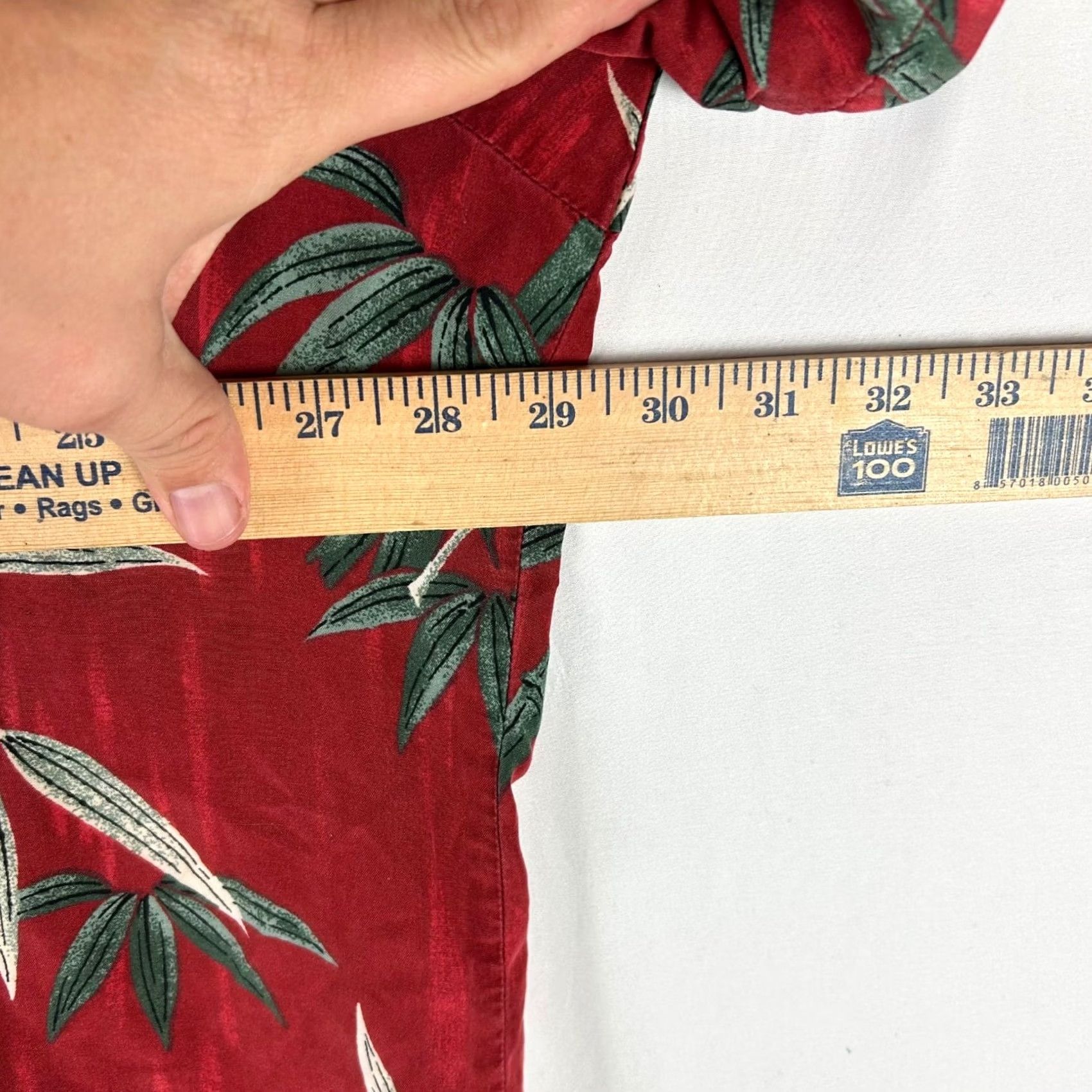 Paradise Found Paradise Found Hawaiian Shirt Mens 3XL Red Bamboo Leaf Print Button-Down Aloha Vintage Relaxed Casual Summer Size US XXL / EU 58 / 5 - 7 Thumbnail