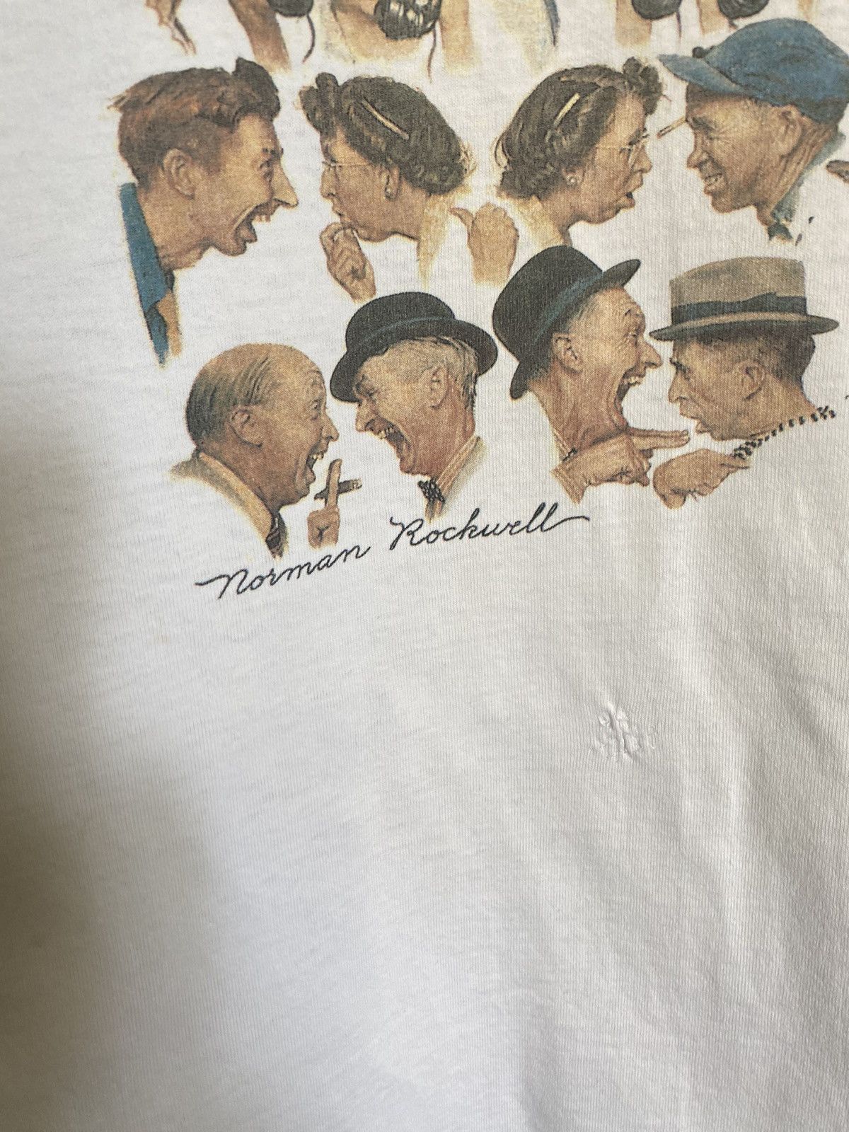 Vintage Vintage 90s Norman Rockwell art Tee Shirt Distressed Size US XL / EU 56 / 4 - 5 Thumbnail
