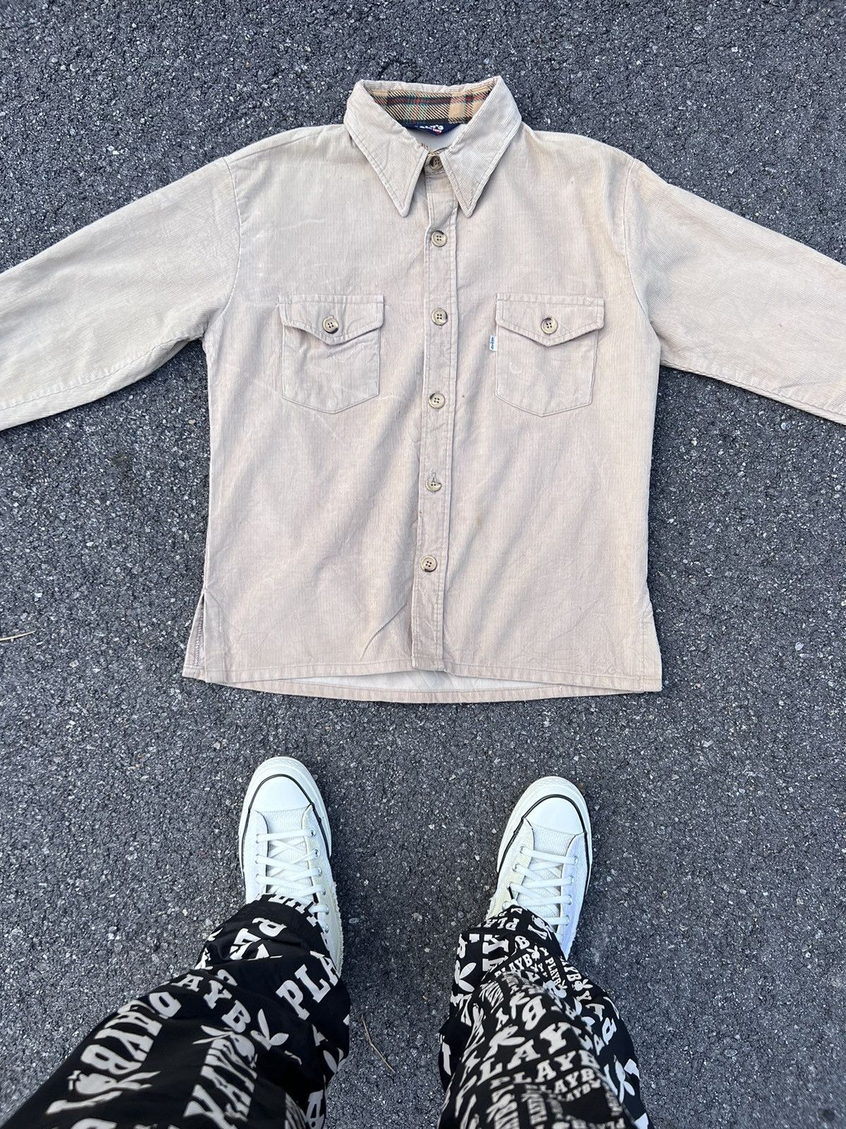 image of VTG Levis Corduroy Jacket in Cream, Men's (Size Medium)
