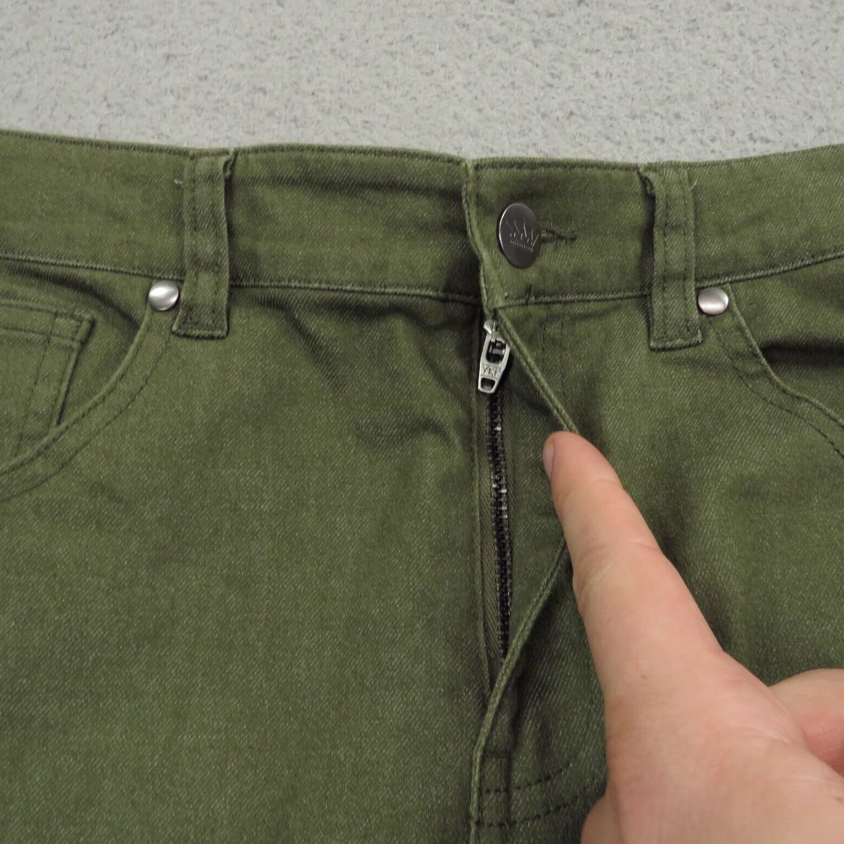 Olive U510 Pants Men Slim Fit Olive Green Brushed Twill 5 Pocket Chino Jean Flex Casual Shirt? Size US 31 - 5 Thumbnail