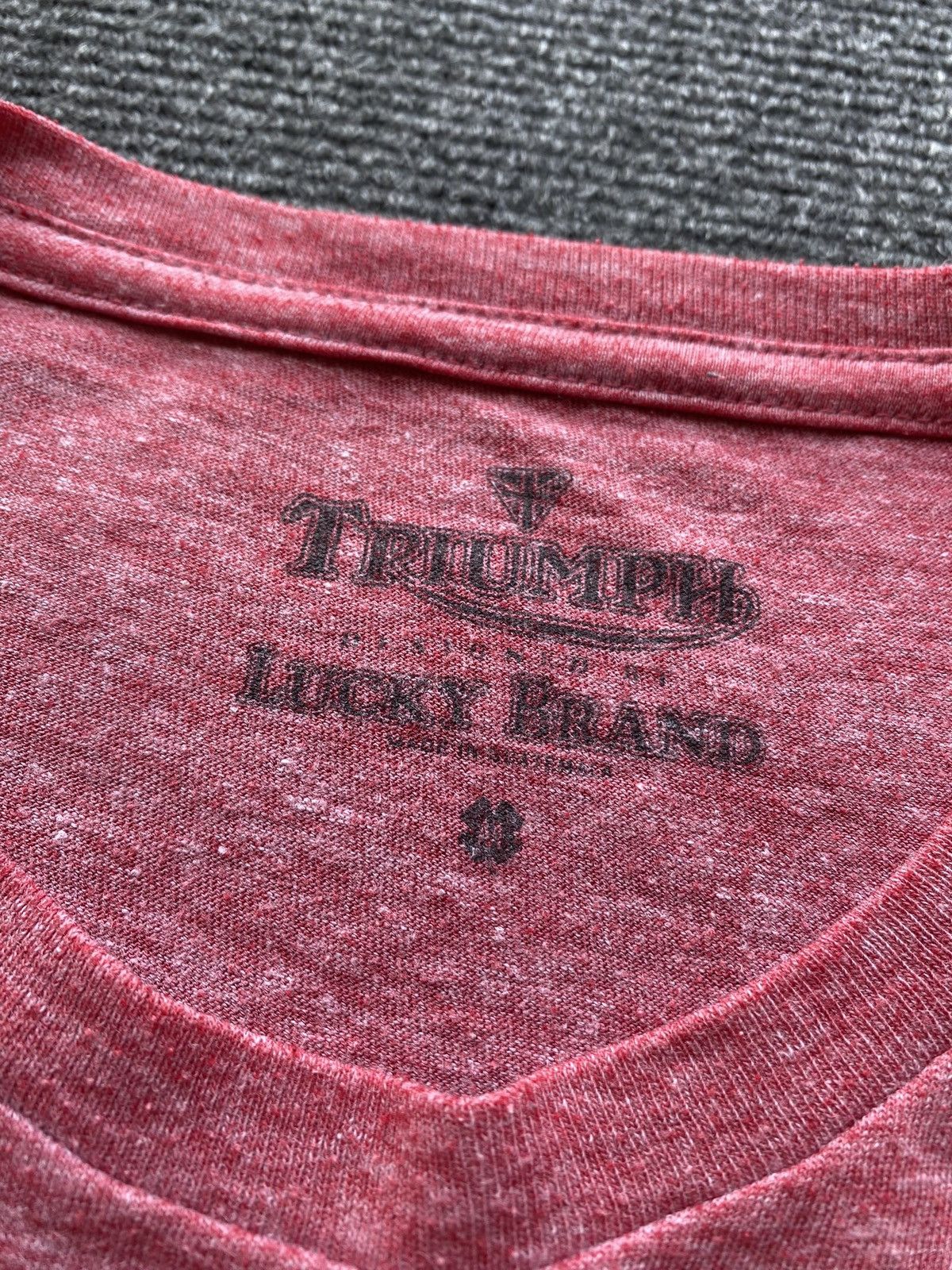 Lucky Brand 🔥Racing Triumph Lucky Brand Red Vntg tee mens M Size US M / EU 48-50 / 2 - 3 Thumbnail