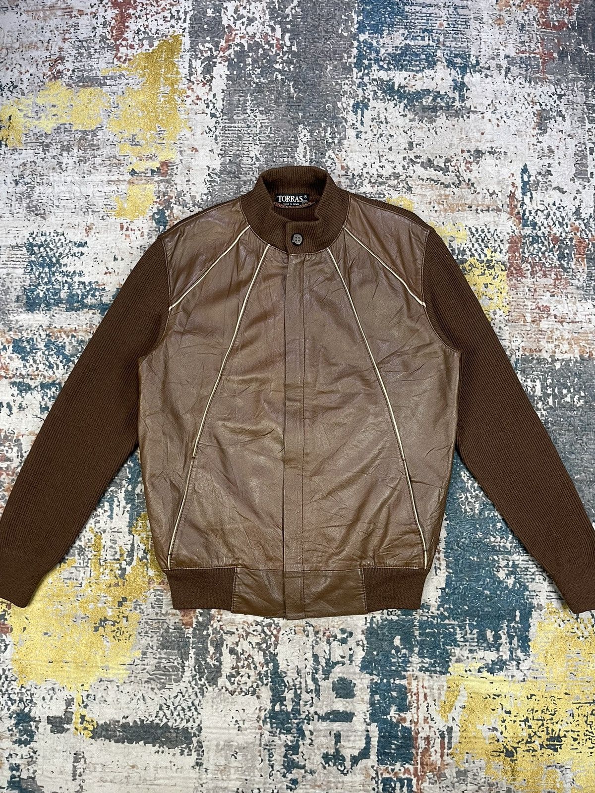 Torras Vintage Torras Spain Leather Switched Sweater Jackets Size US M / EU 48-50 / 2 - 1 Thumbnail