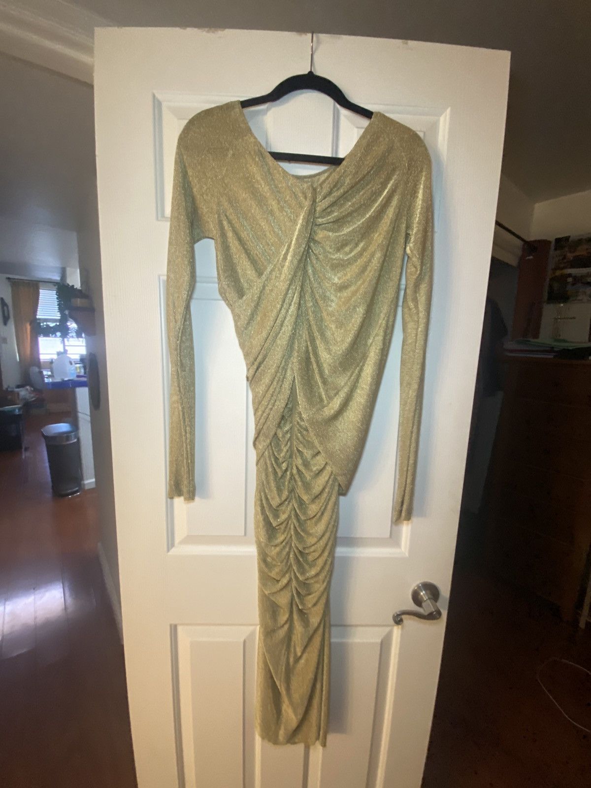 Dolce & Gabbana New Dolce Gabbana Lurex Mesh Gold Calf-Length Dress US 8 Size M / US 6-8 / IT 42-44 - 7 Thumbnail